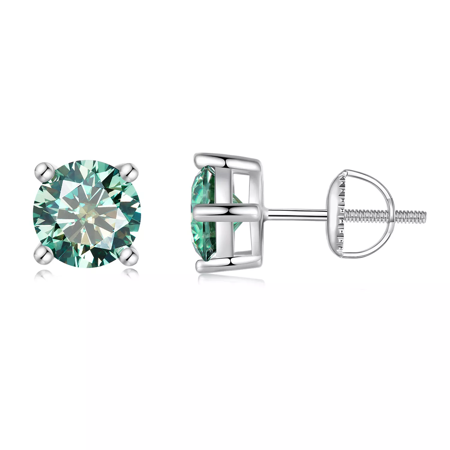 pandora stijl oorknopjes met één karaat vierpoot moissanite mse003 cfl