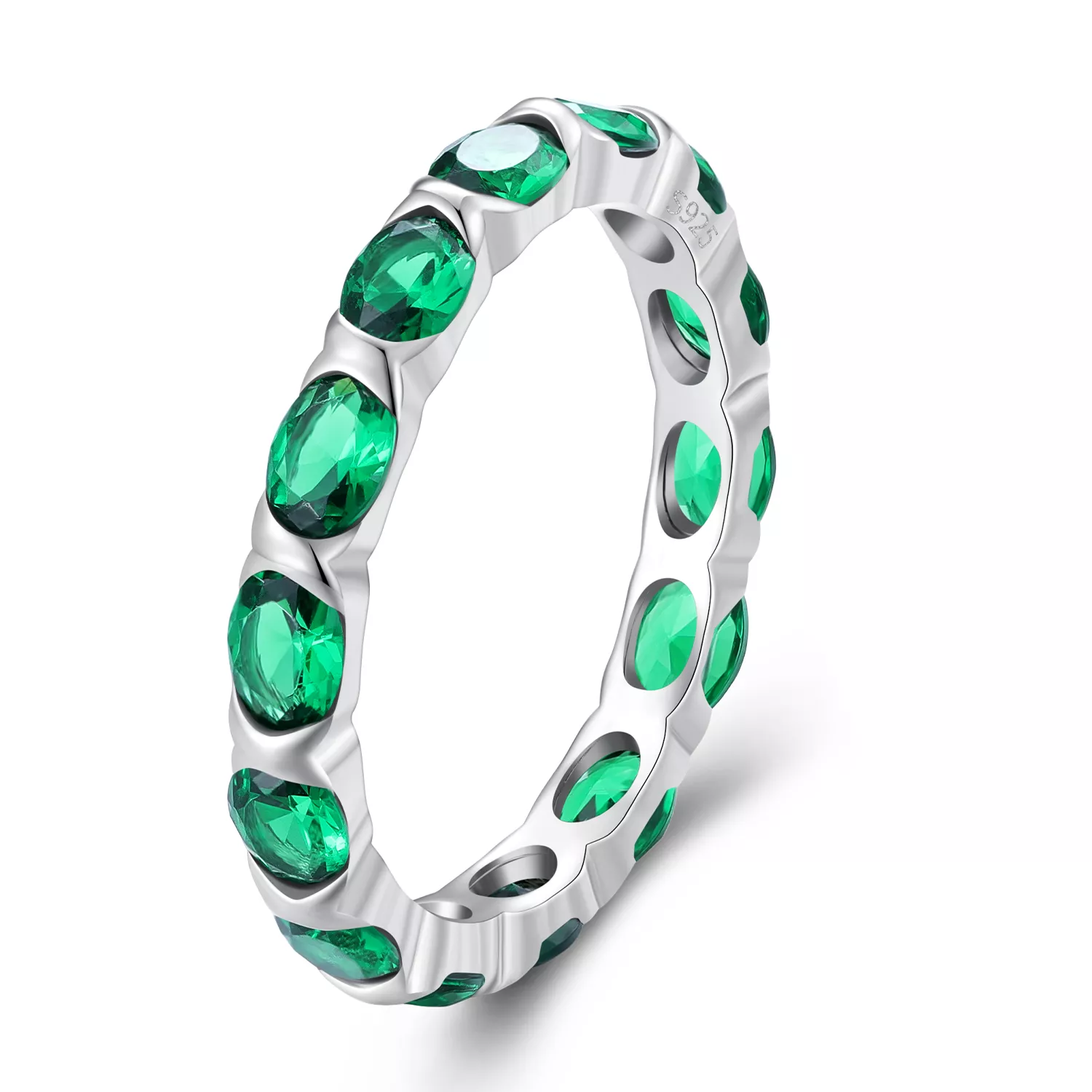 pandora stijl volledig bezaaide groene spinelring bsr432