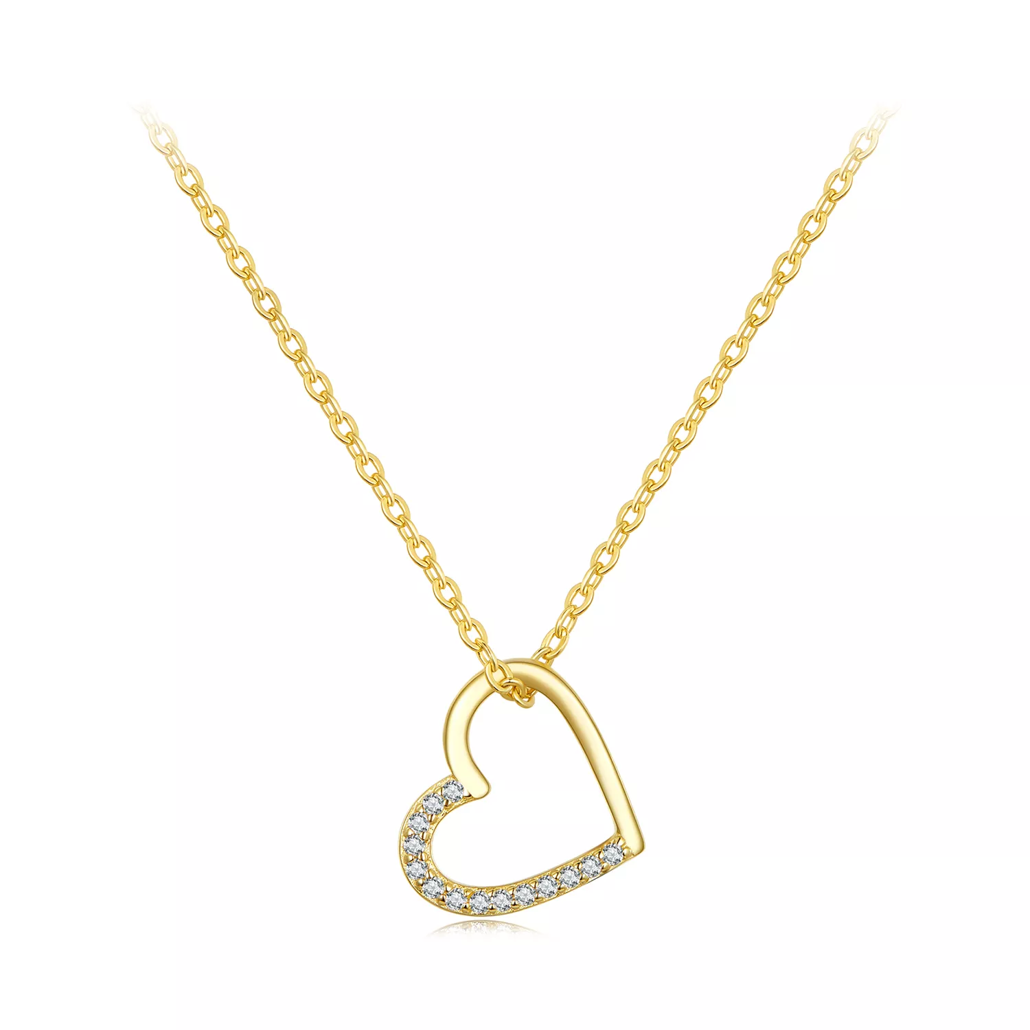 pandora stijl 14k hart halsketting scn347 b