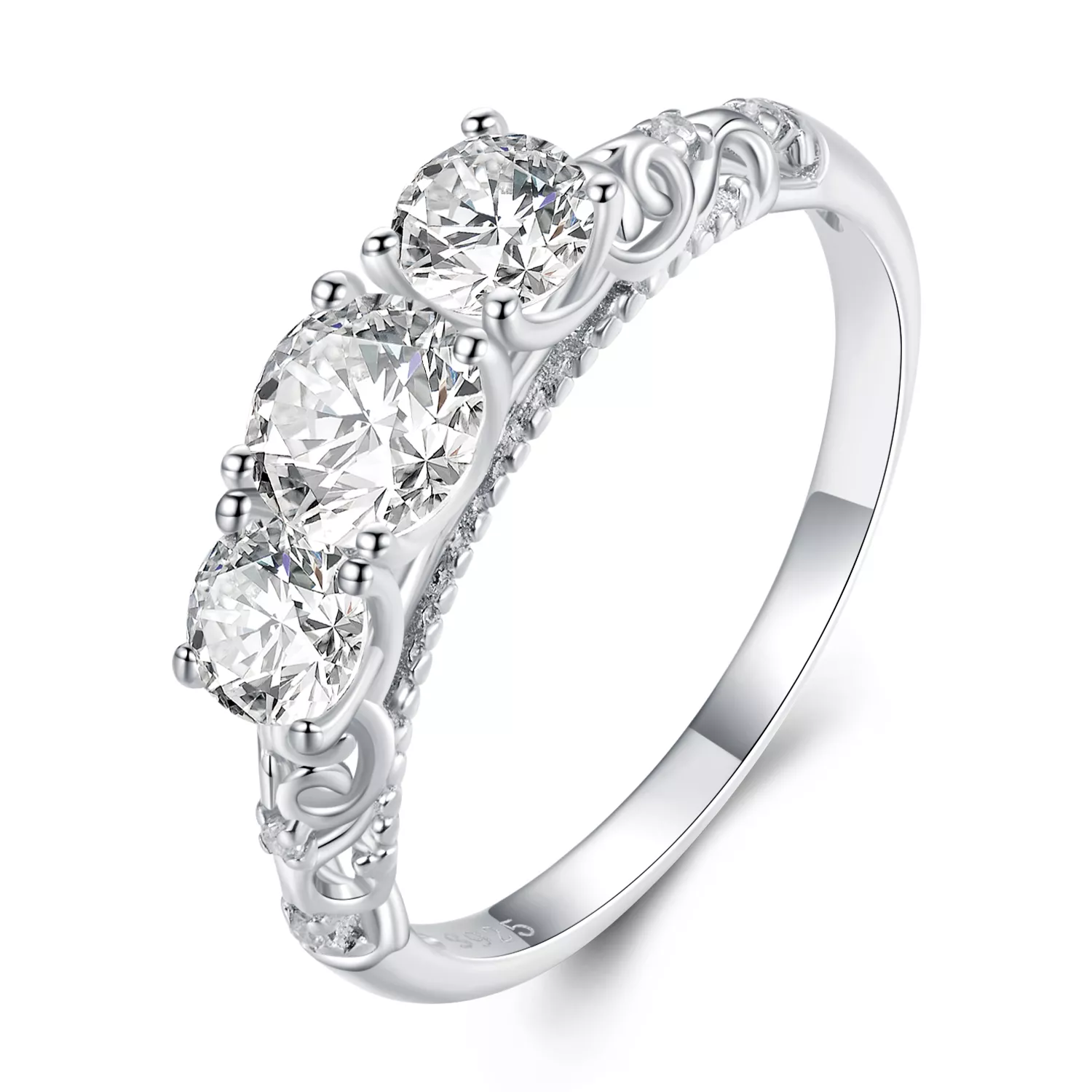 pandora stijl drie steen ring bsr318