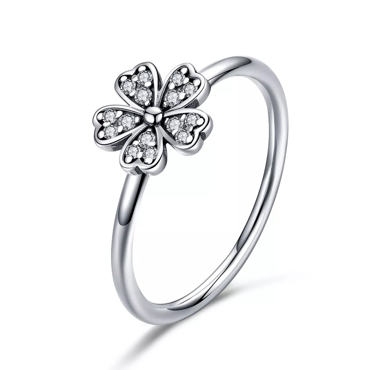 pandora stijl madeliefje ring zilver scr398