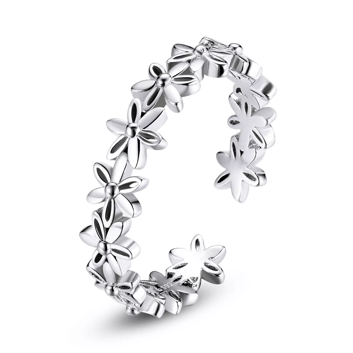 pandora stijl madeliefjes band ring bsr184