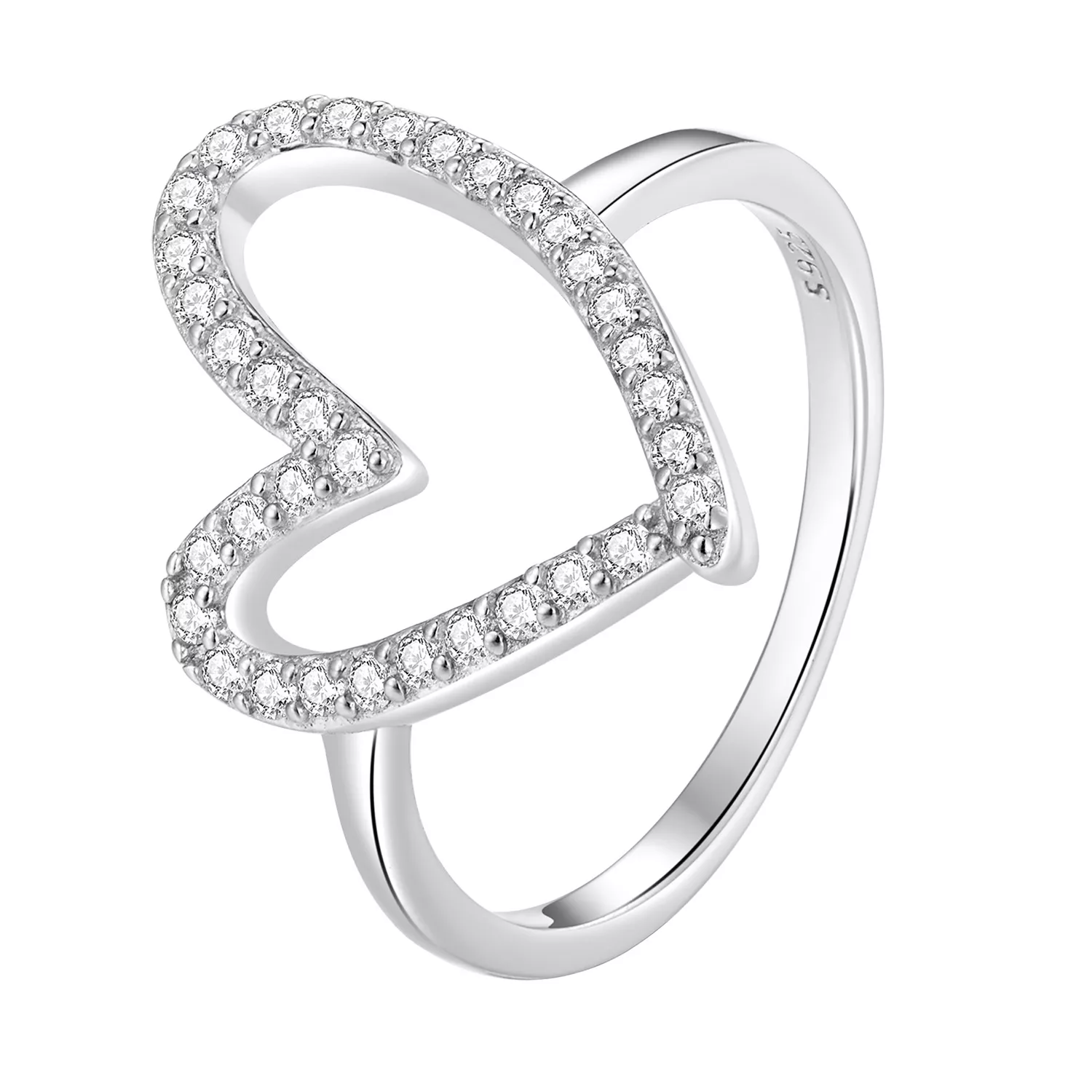 pandora stijl vrijhand hart ring bsr401