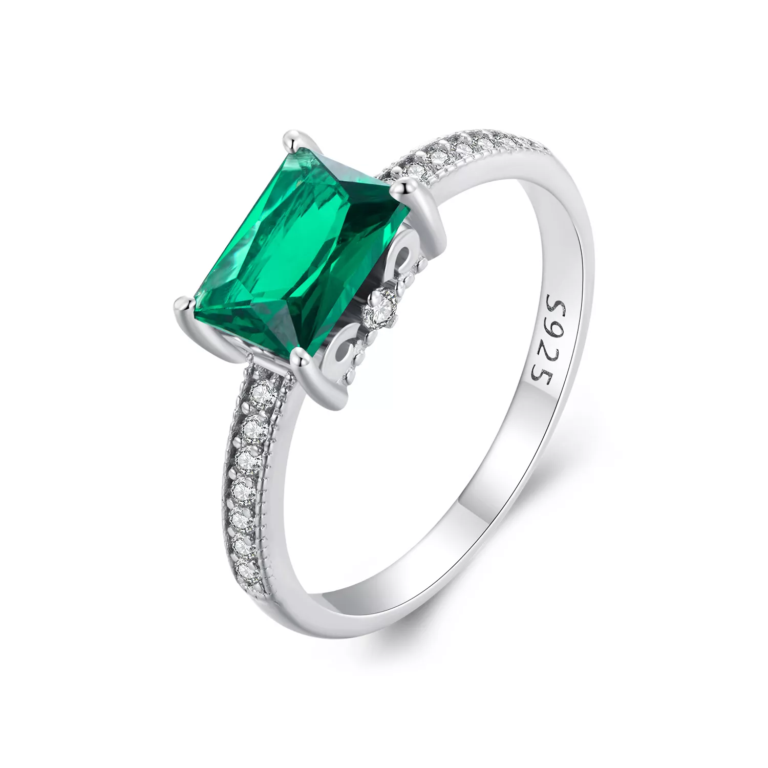 pandora stijl groene steen ring bsr461