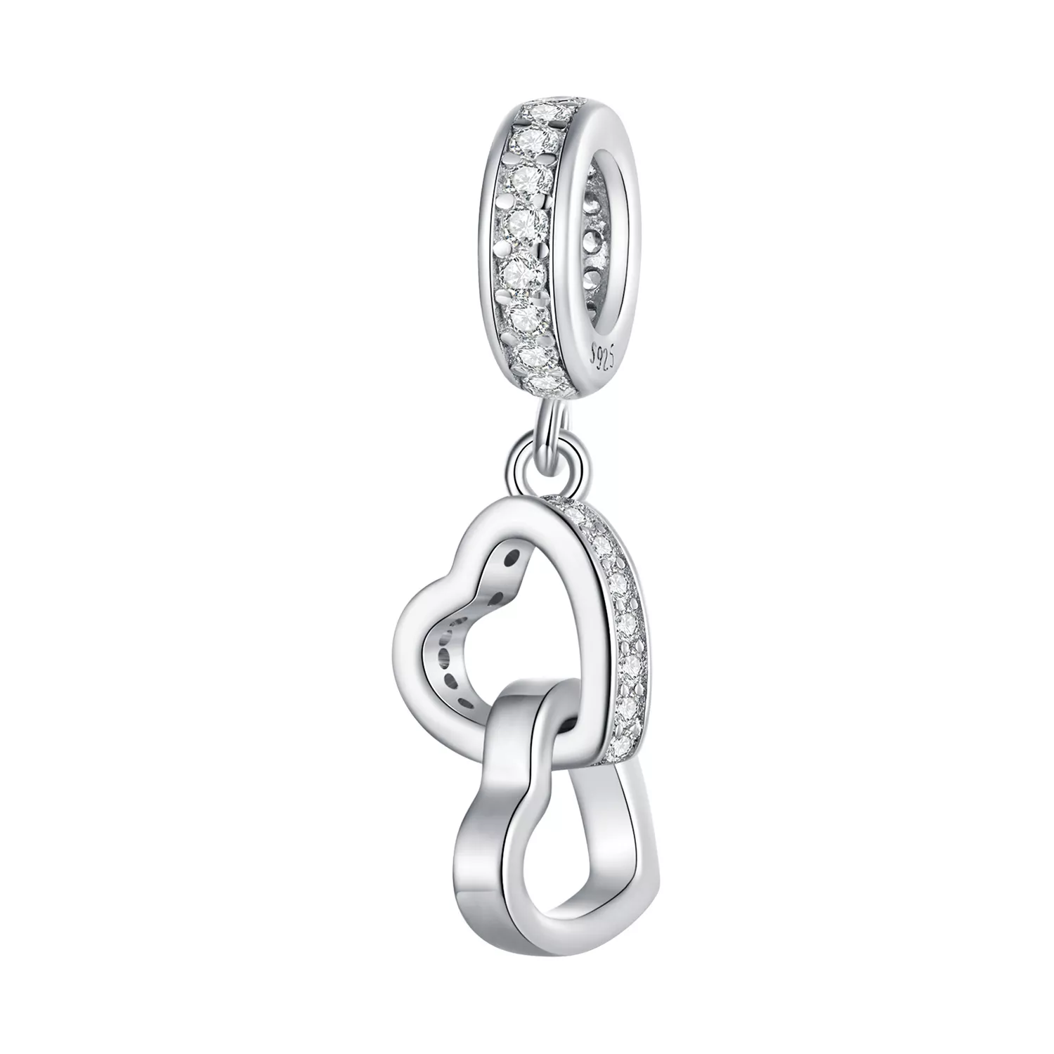 pandora stijl verstrengelde hartenbedel scc2455