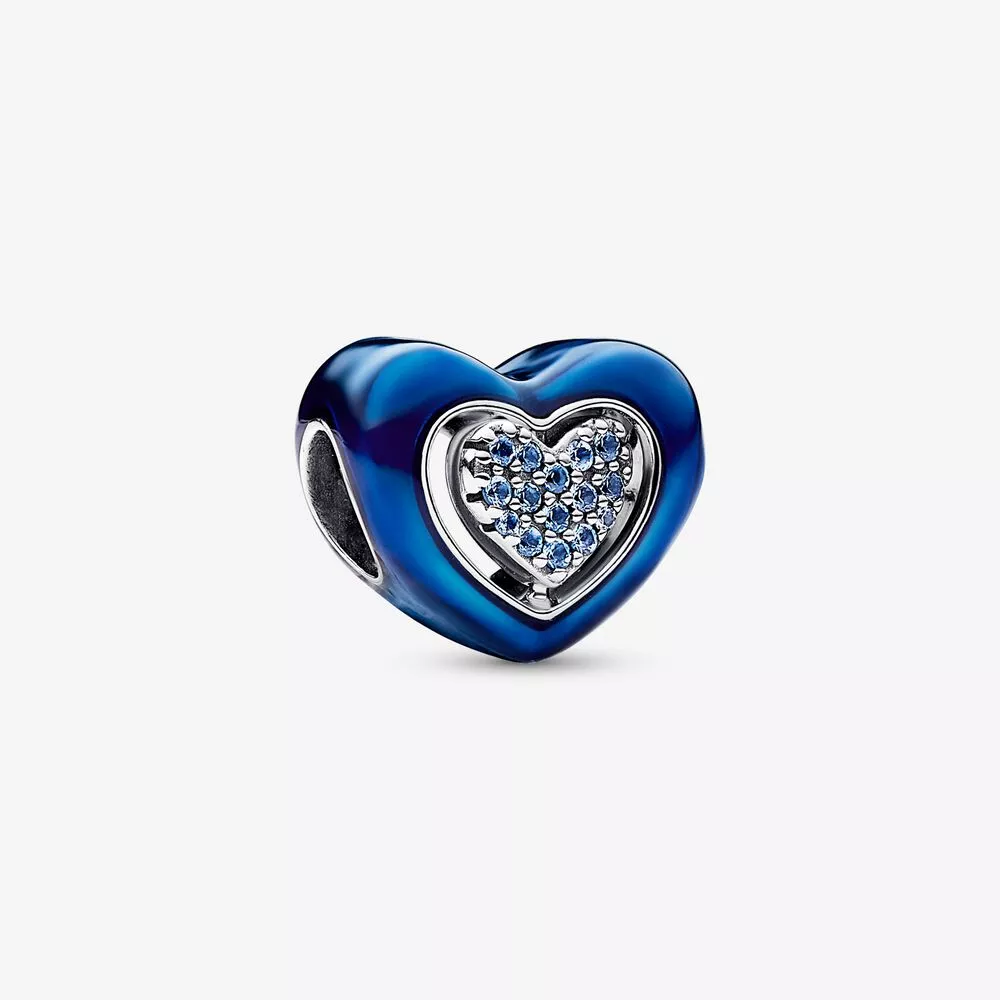 pandora blauwe draaibare hart bedel 792750c01