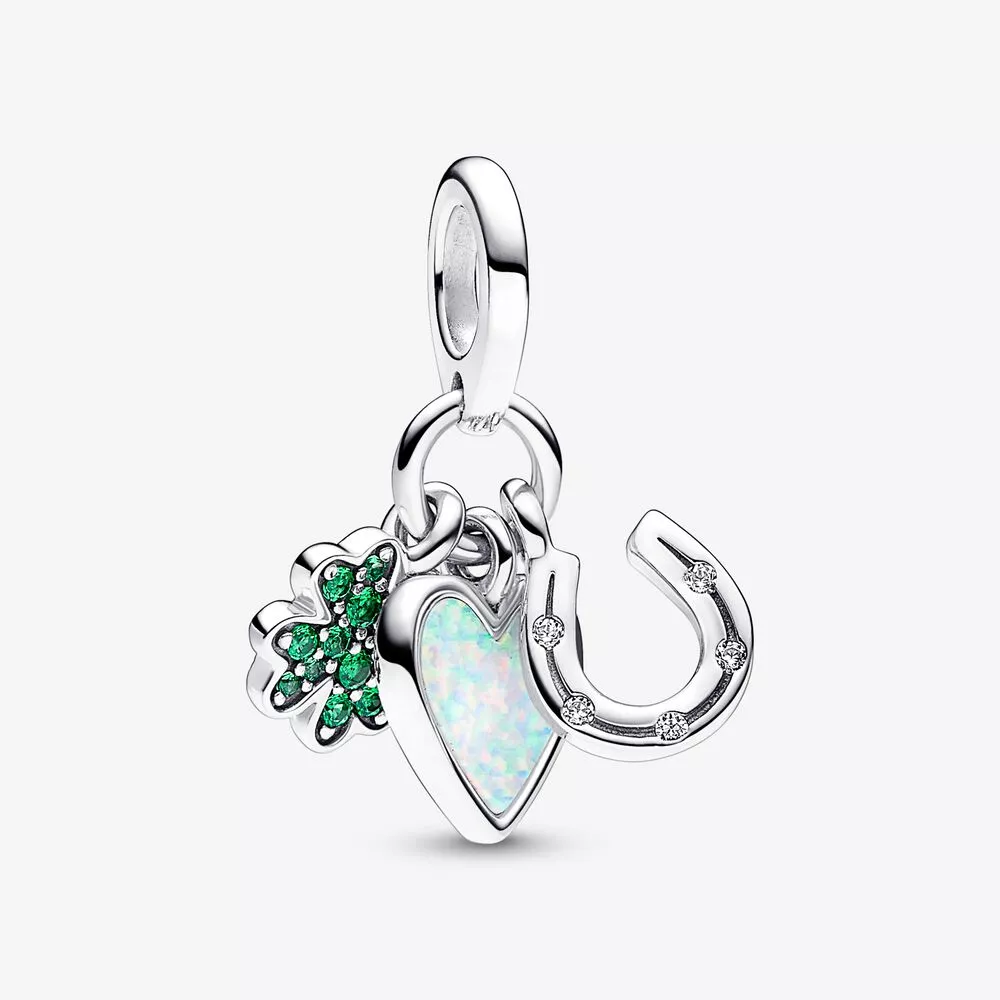 pandora klavertje vier hart en hoefijzer triple dangle bedel 792755c01