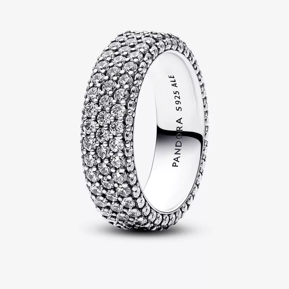 pandora timeless pavé triple row ring 192634c01