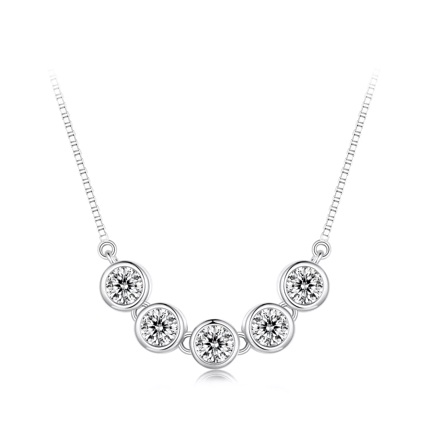 pandora stijl 0.3ct moissanite ketting één certificaat msn022
