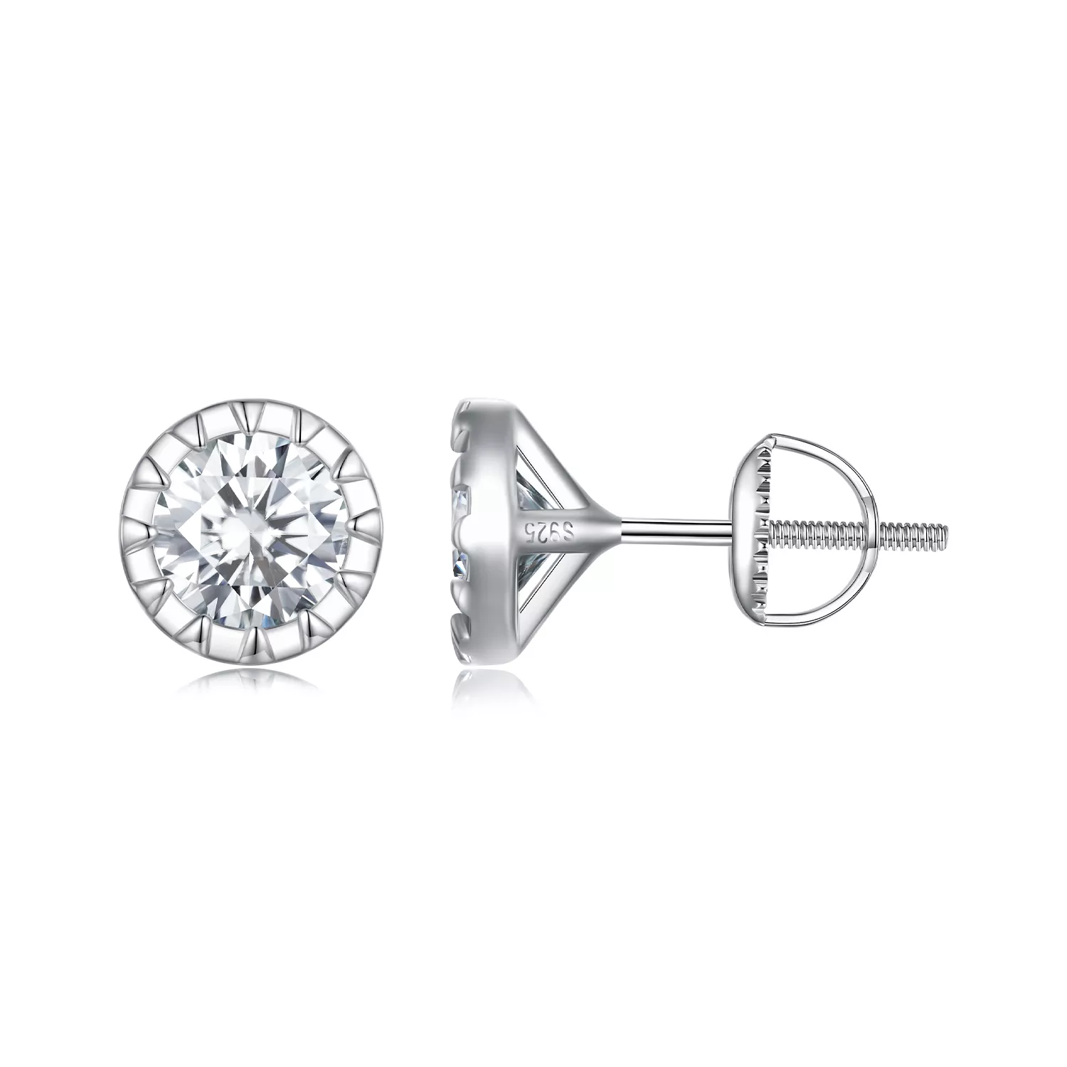 pandora stijl 1ct moissanite studs oorbellen mse027