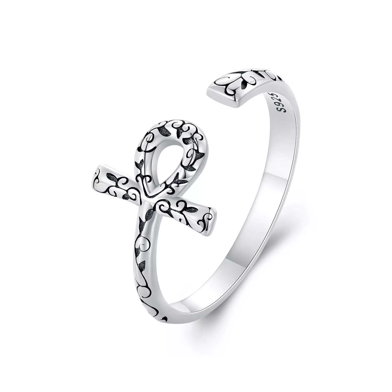 pandora stijl ankh kruis open ring scr972 e