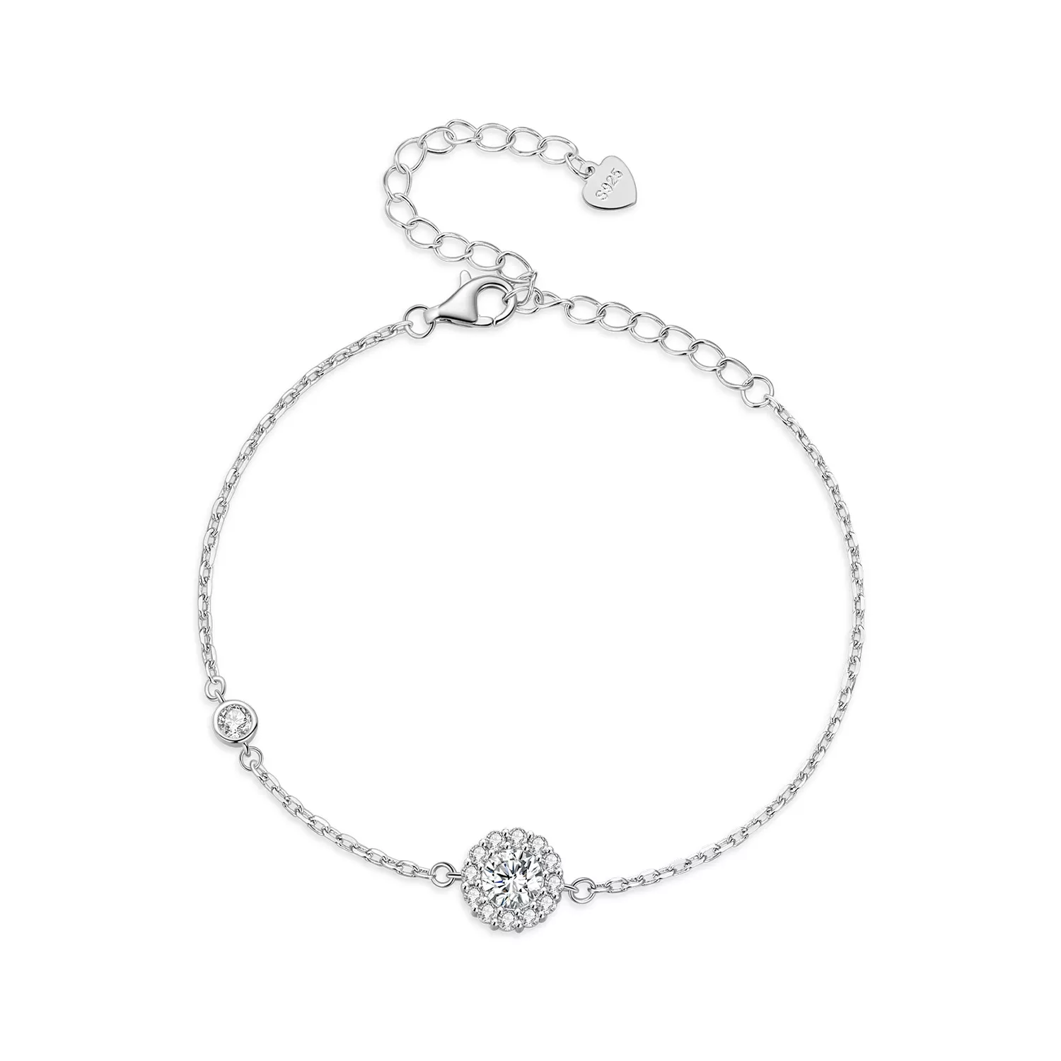 pandora stijl armband met eén karaat simpel ontwerp eén certificaat msb007