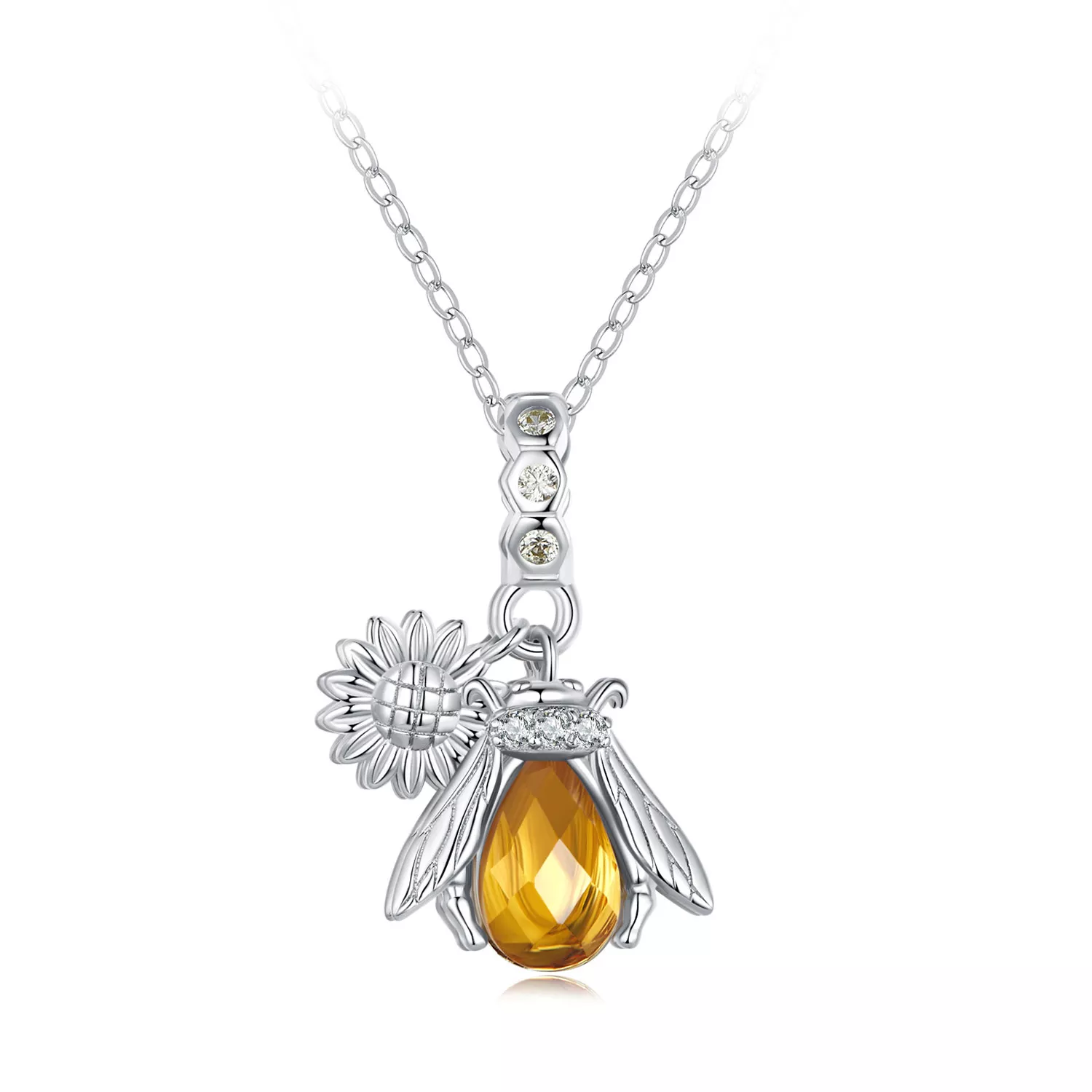 pandora stijl bijen madeliefjes ketting bsn356