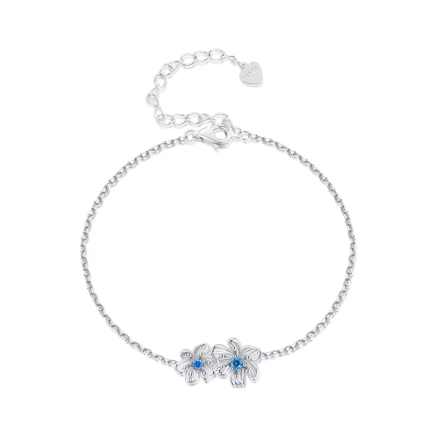 pandora stijl blauwe bloem ketting armband bsb138