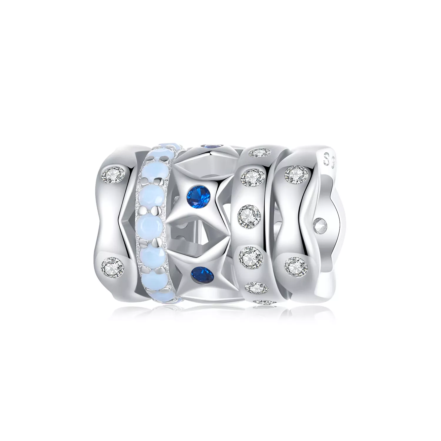 pandora stijl blauwe ster bedel bsc919