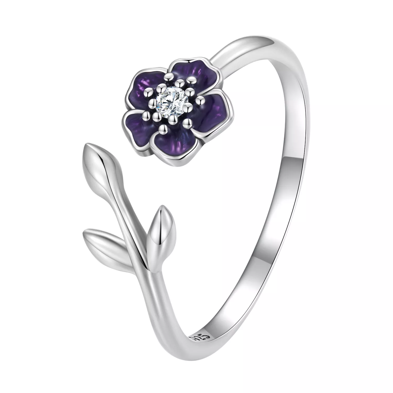 pandora stijl bloem open ring bsr394