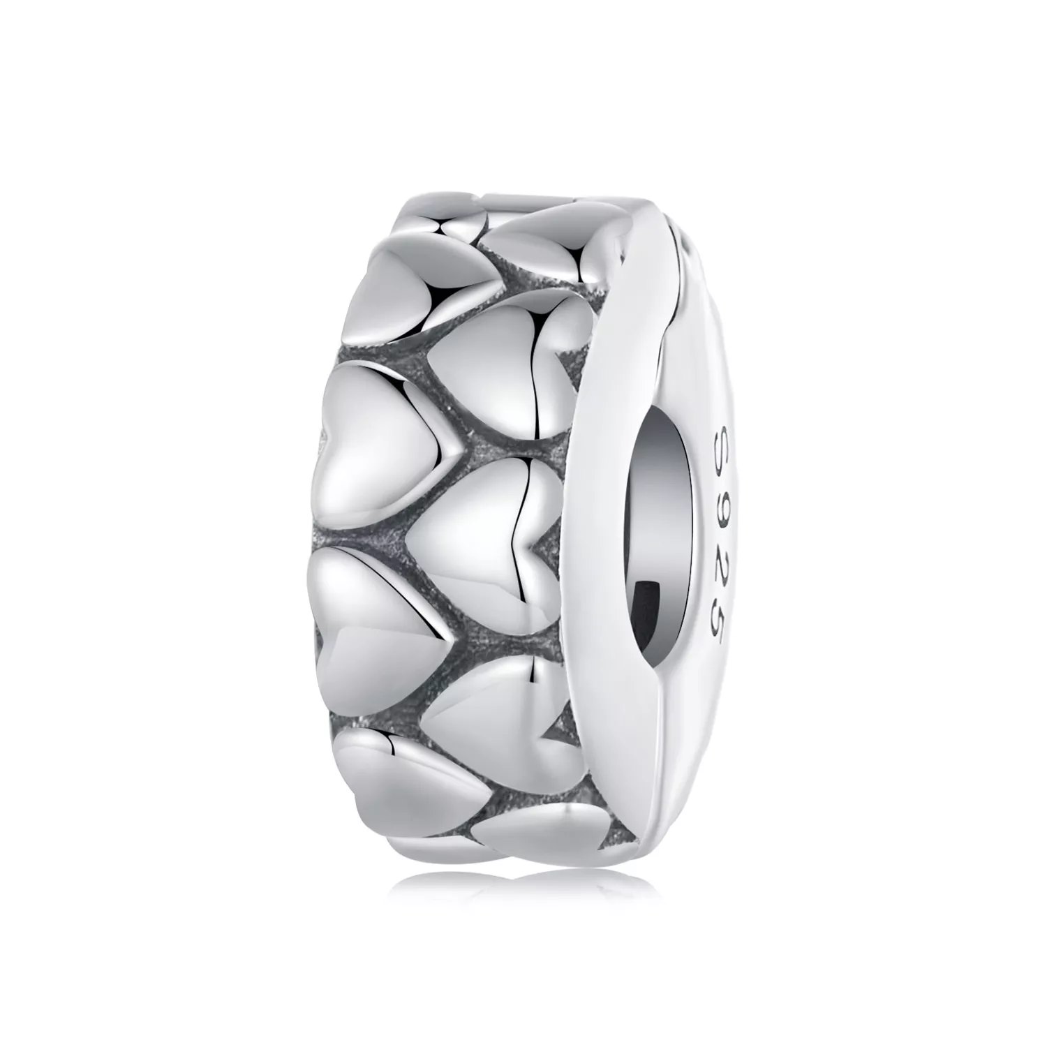 pandora stijl dubbele harten clip scc2637