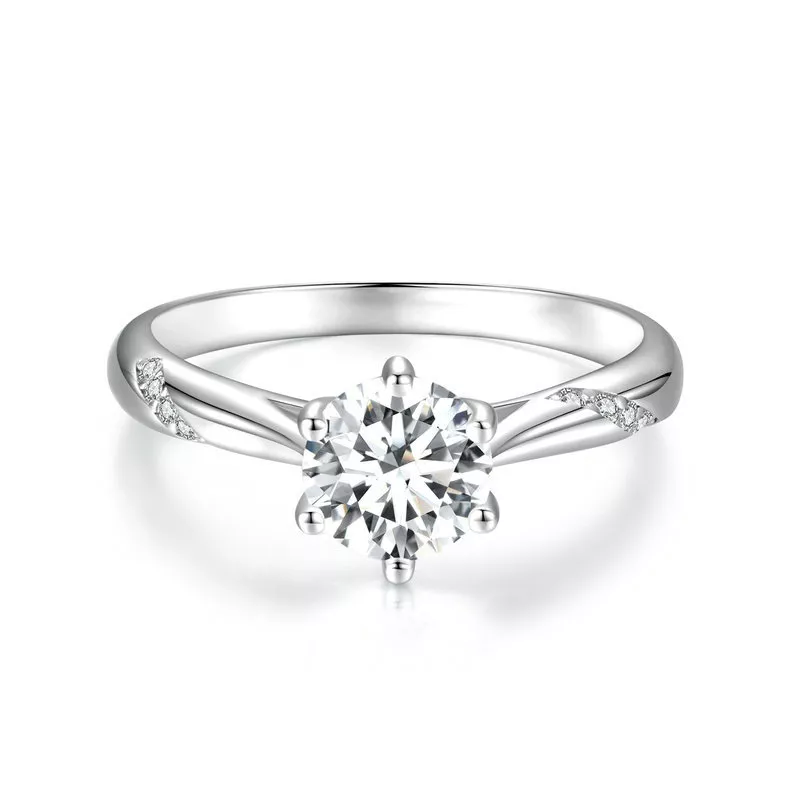 pandora stijl eenvoudige moissanite ring eén certificaat msr003