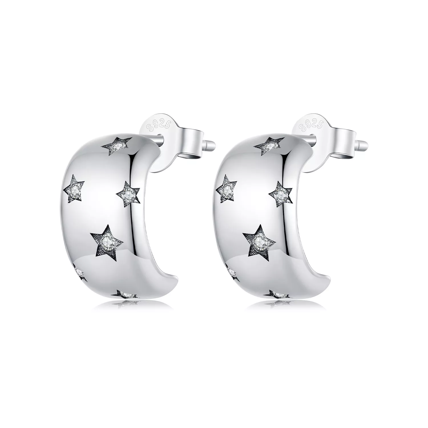 pandora stijl flash ster oorknopjes bse884