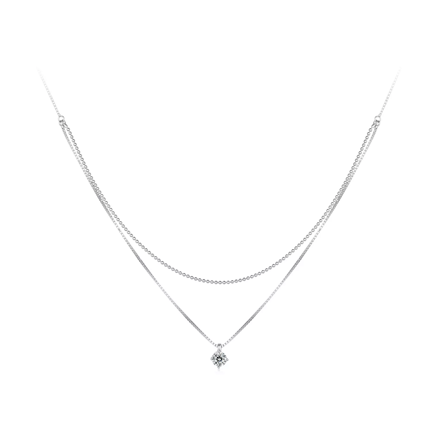 pandora stijl glanzende dubbele laag ketting bsn358