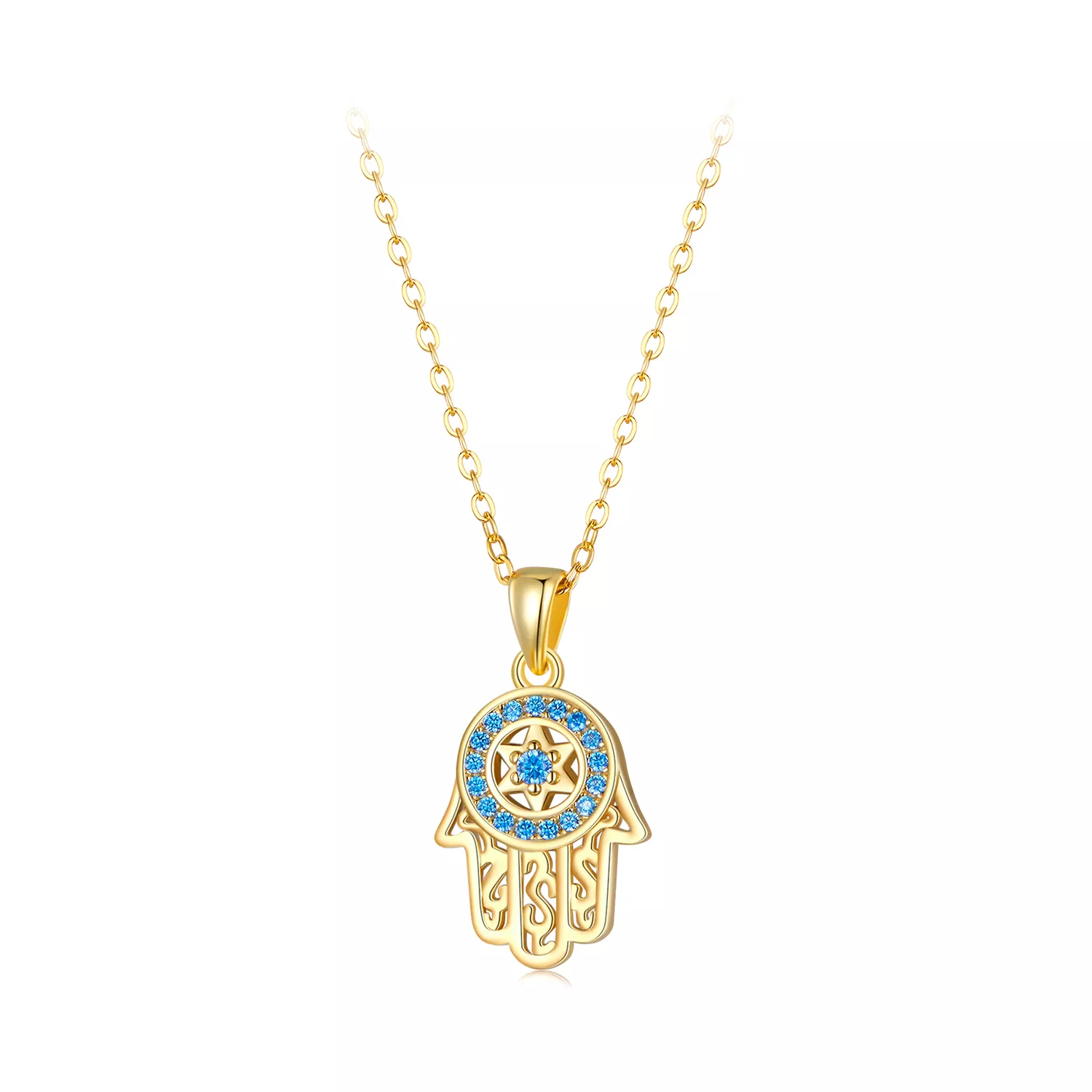 pandora stijl gouden fatima's beschermende halsketting scn264 b