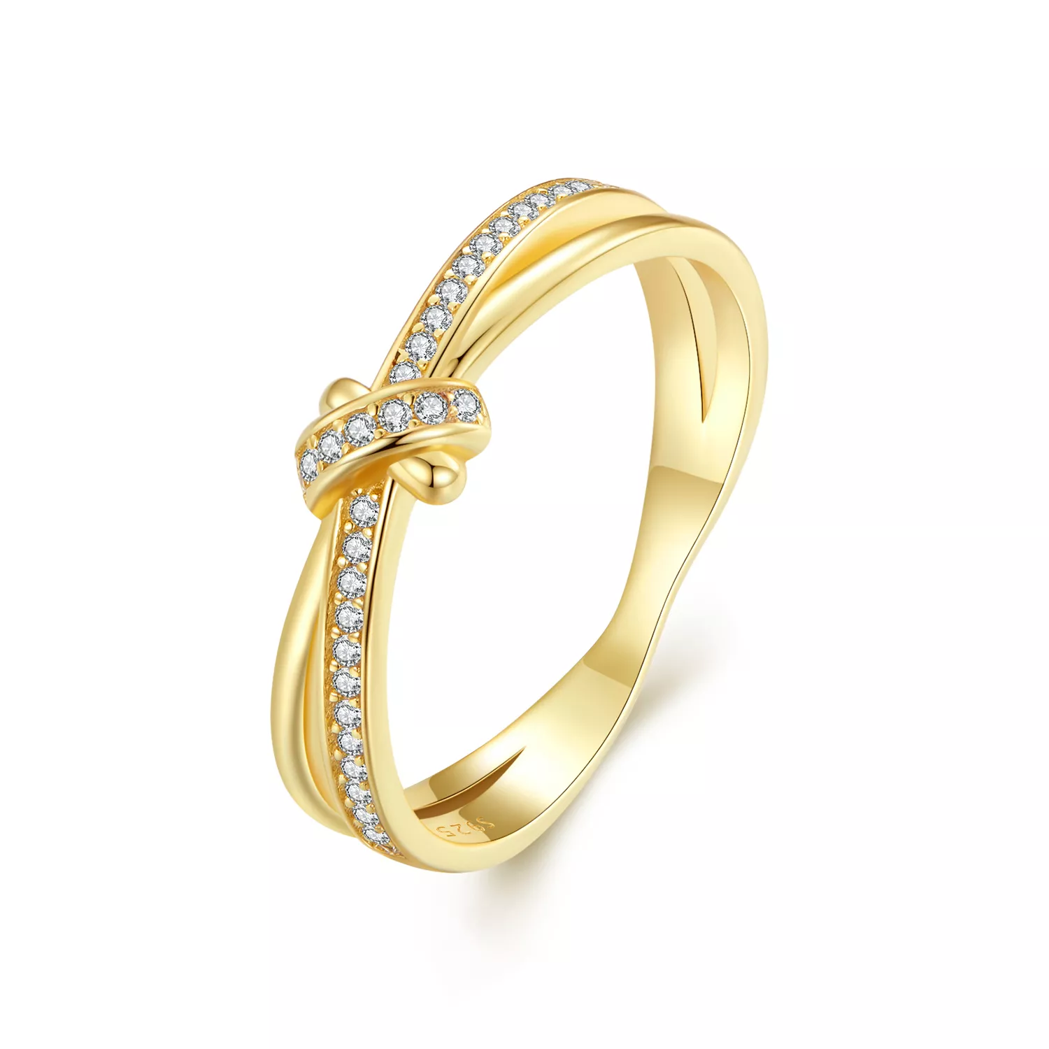 pandora stijl gouden knoop ring scr896 b