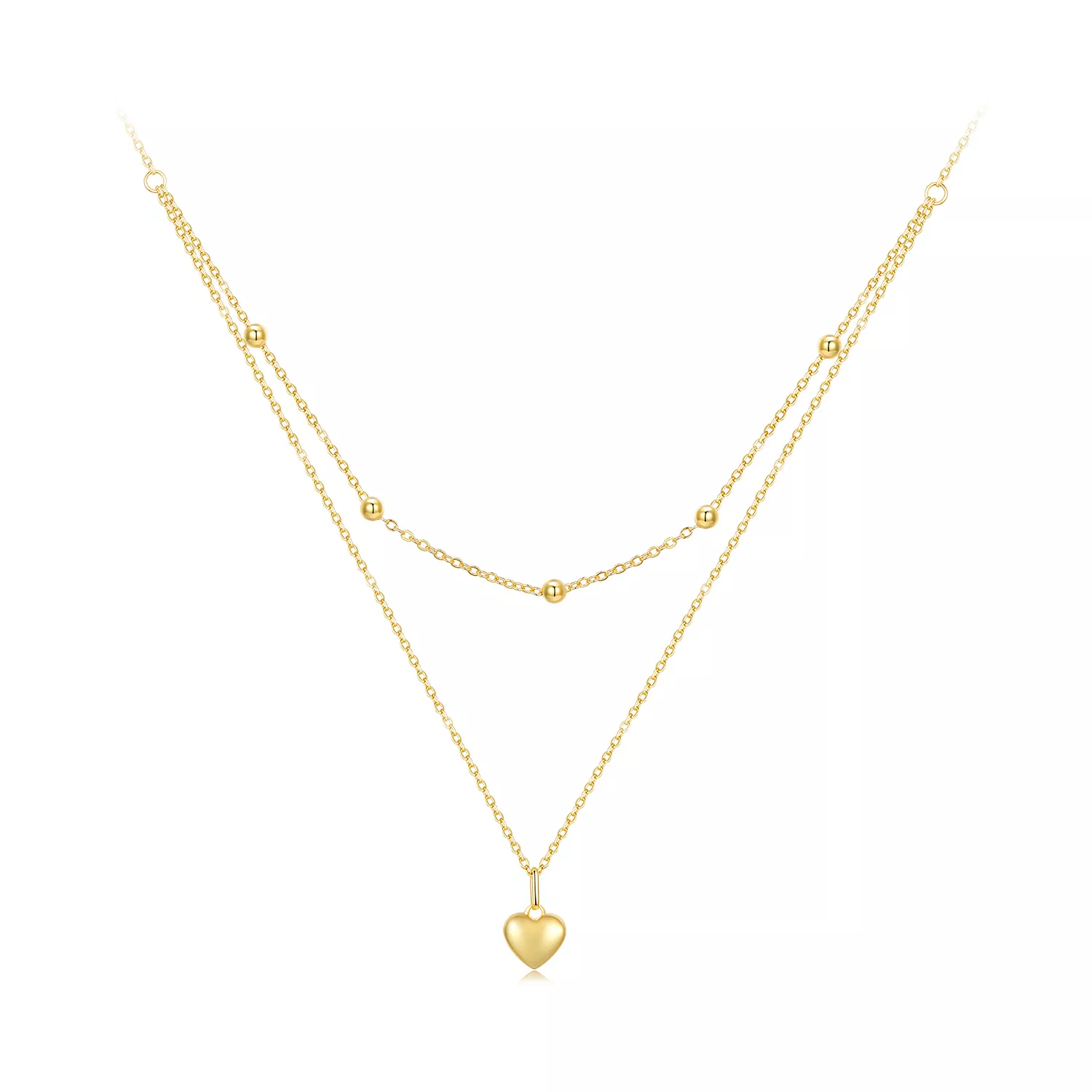 pandora stijl gouden liefde hart kralen ketting bsn168 b