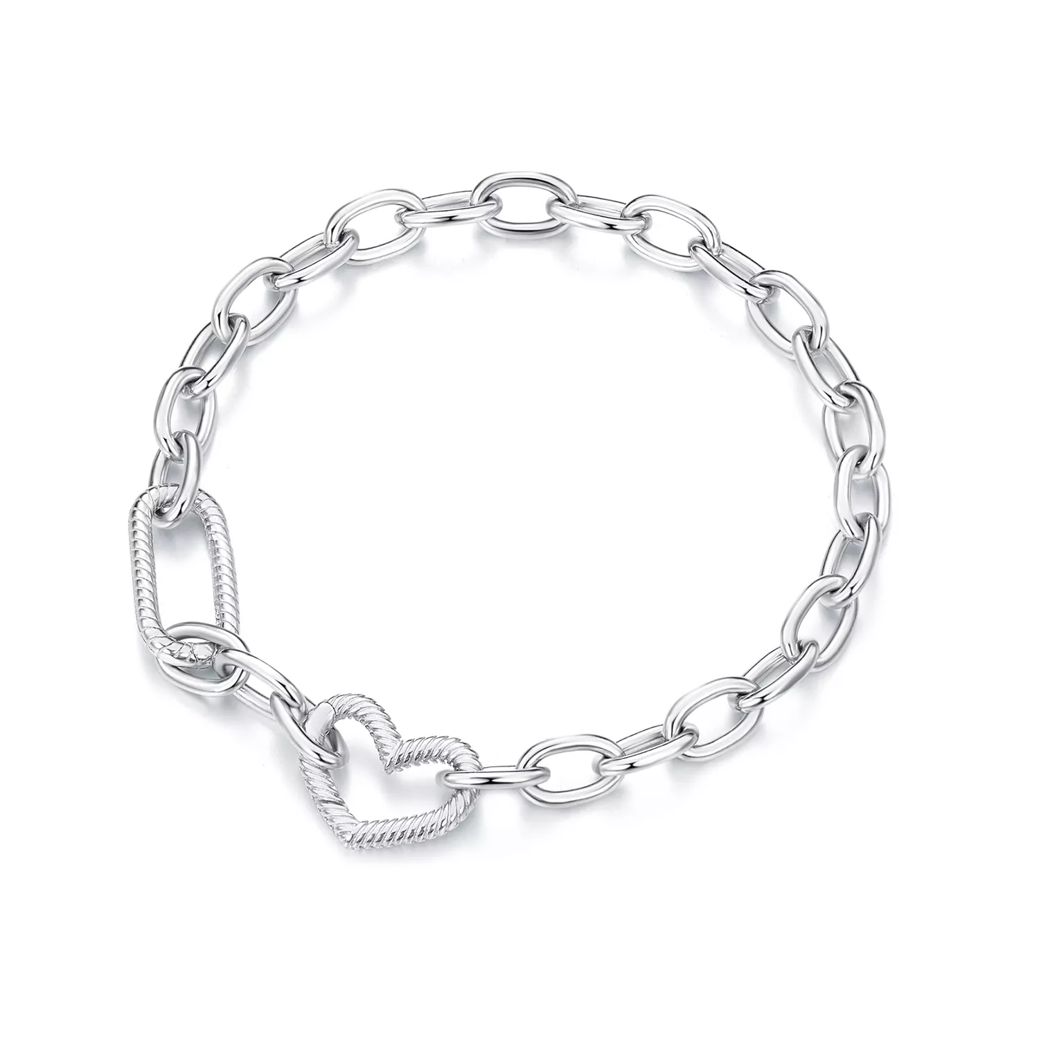 pandora stijl harten ketting armband scb258