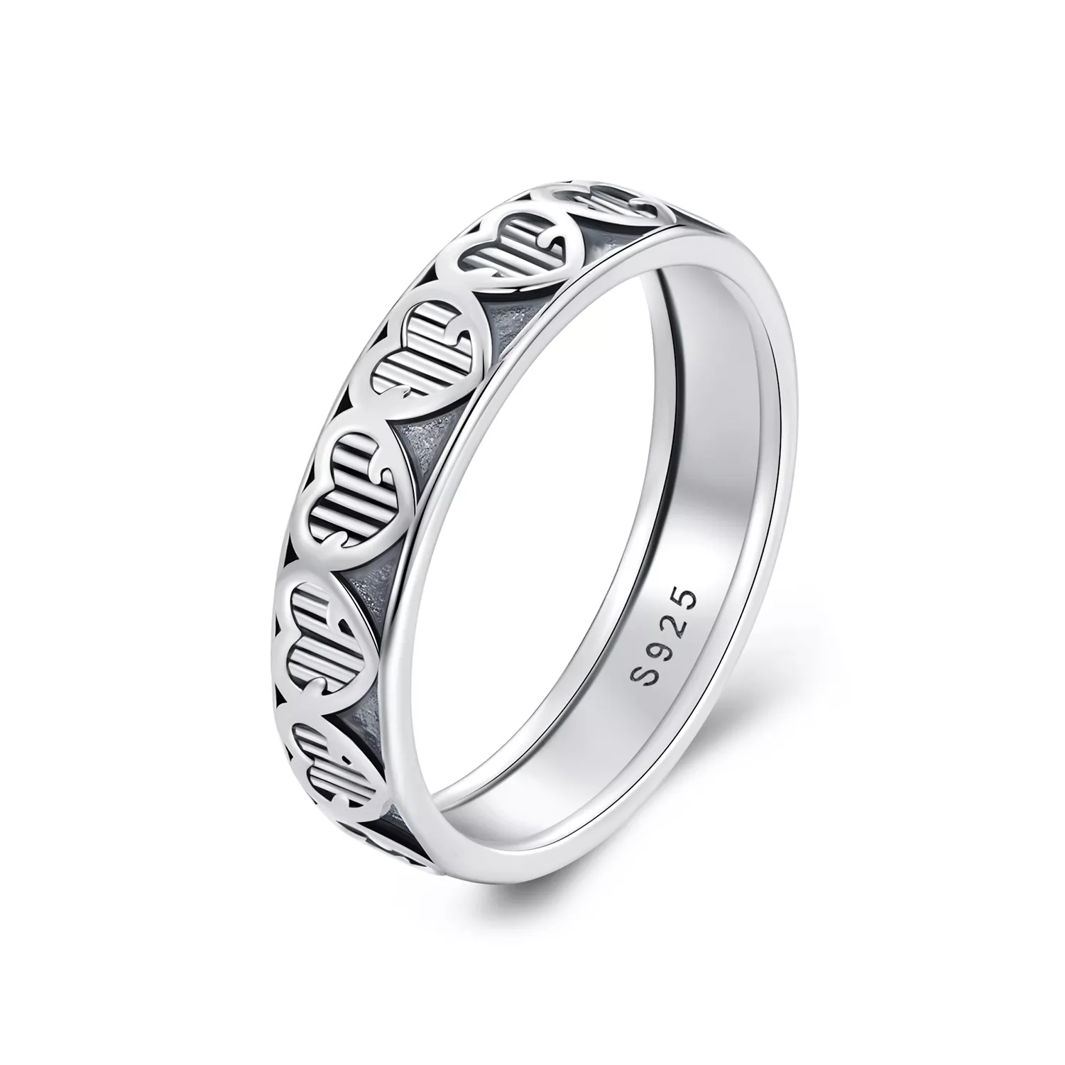 pandora stijl hartvormige ingelegde ring scr964
