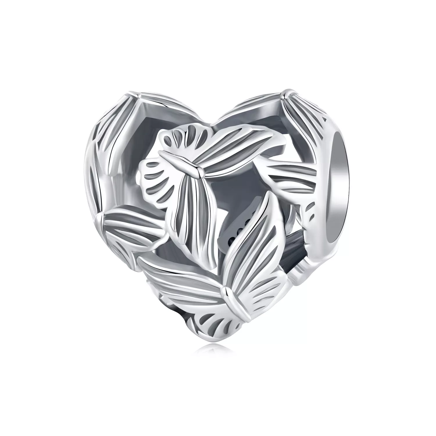 pandora stijl hartvormige vlinderbedel scc2576