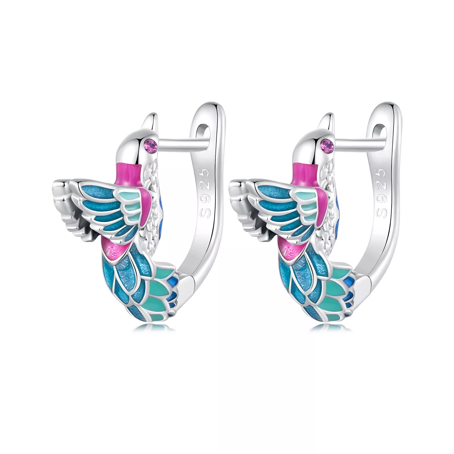 pandora stijl ijsvogel oorringen bse899