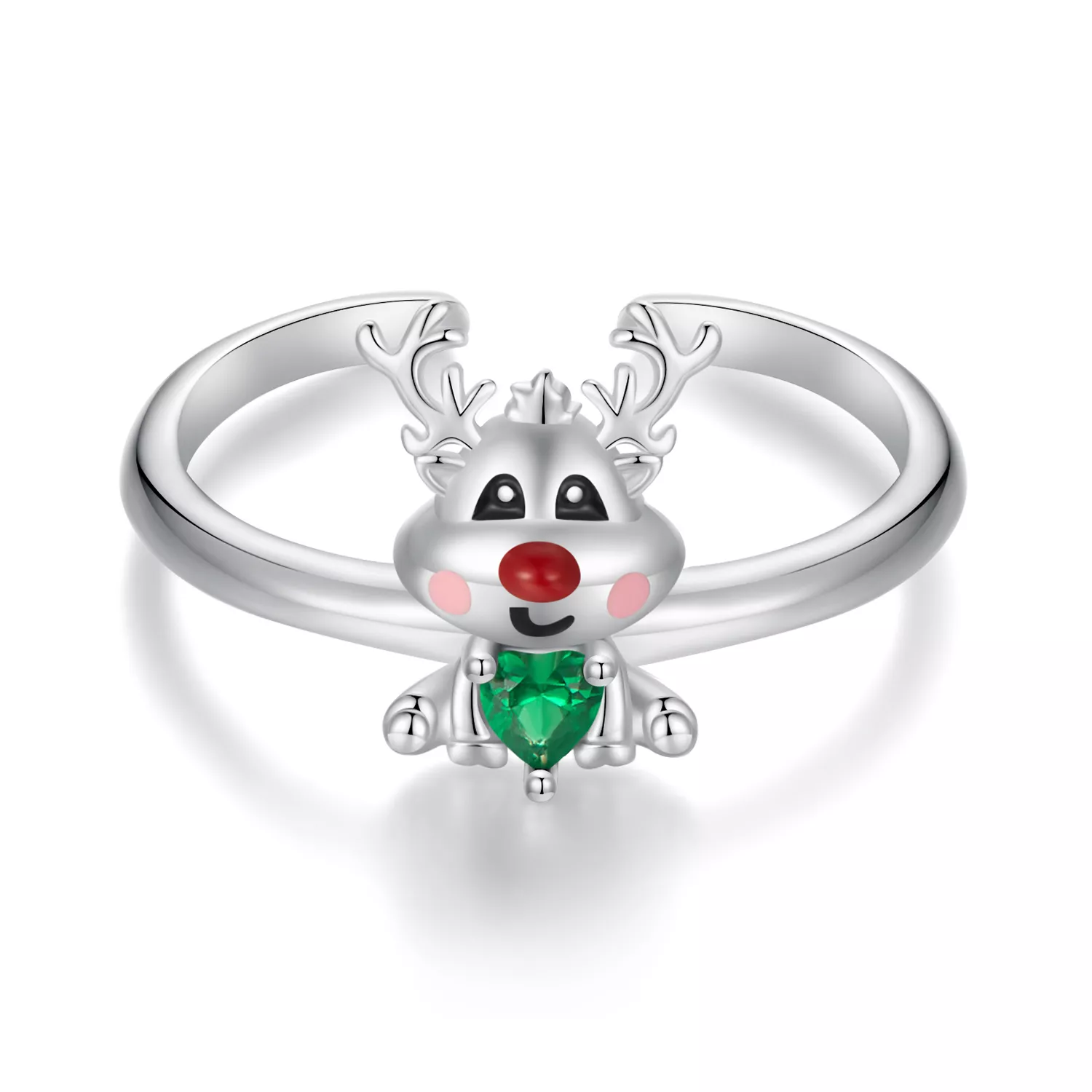 pandora stijl kerstrendier open ring bsr493 e