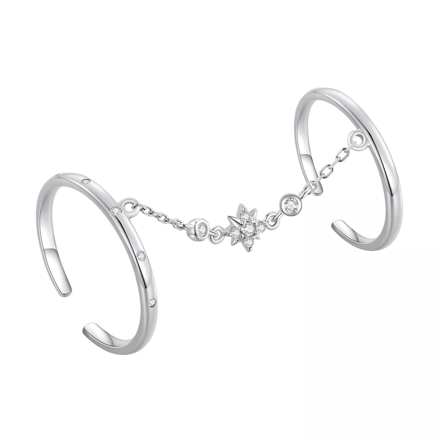 pandora stijl ketting dubbele ring open ring bsr405