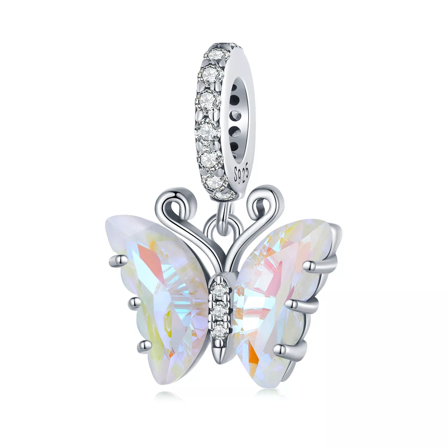 pandora stijl kleurrijke aurora vlinder hanger scc2305 cf