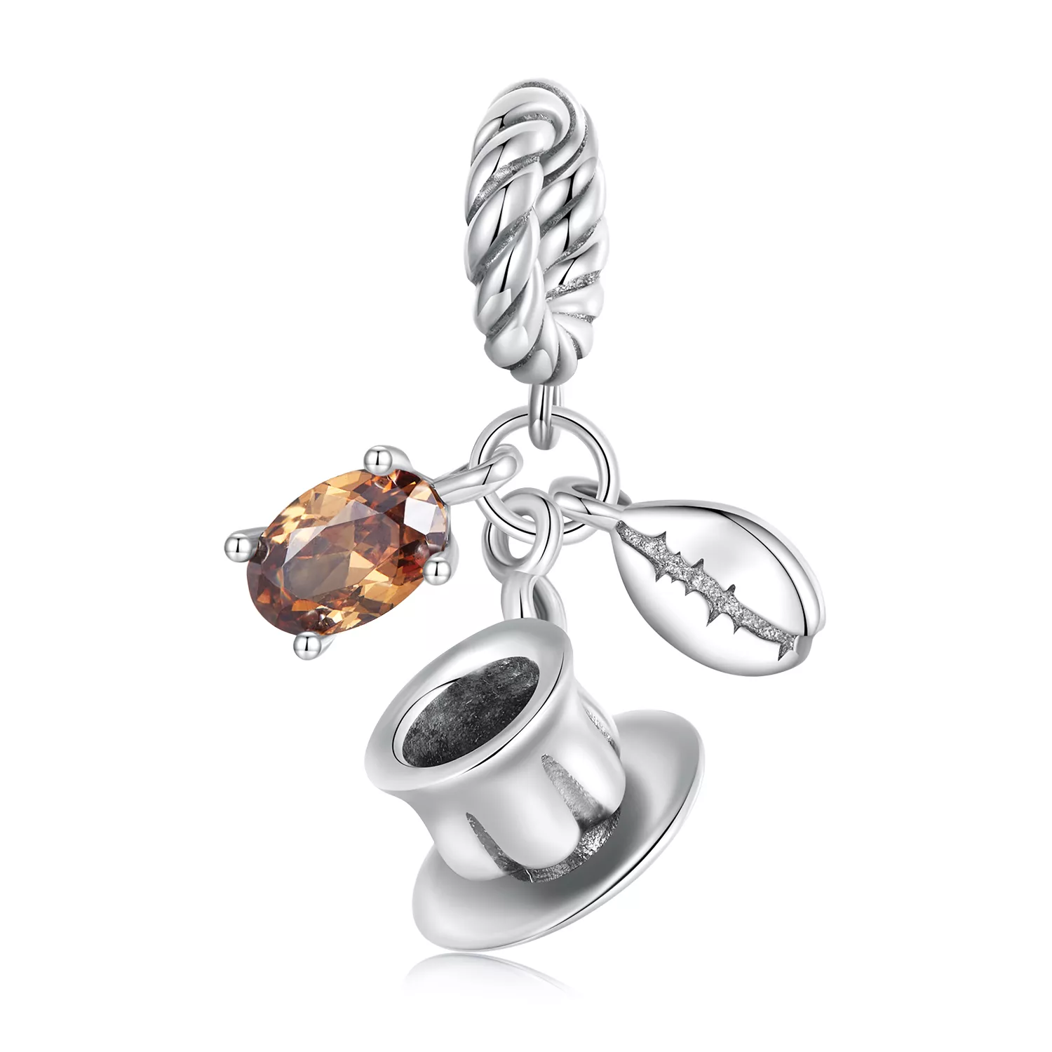 pandora stijl koffie hangertje scc2467
