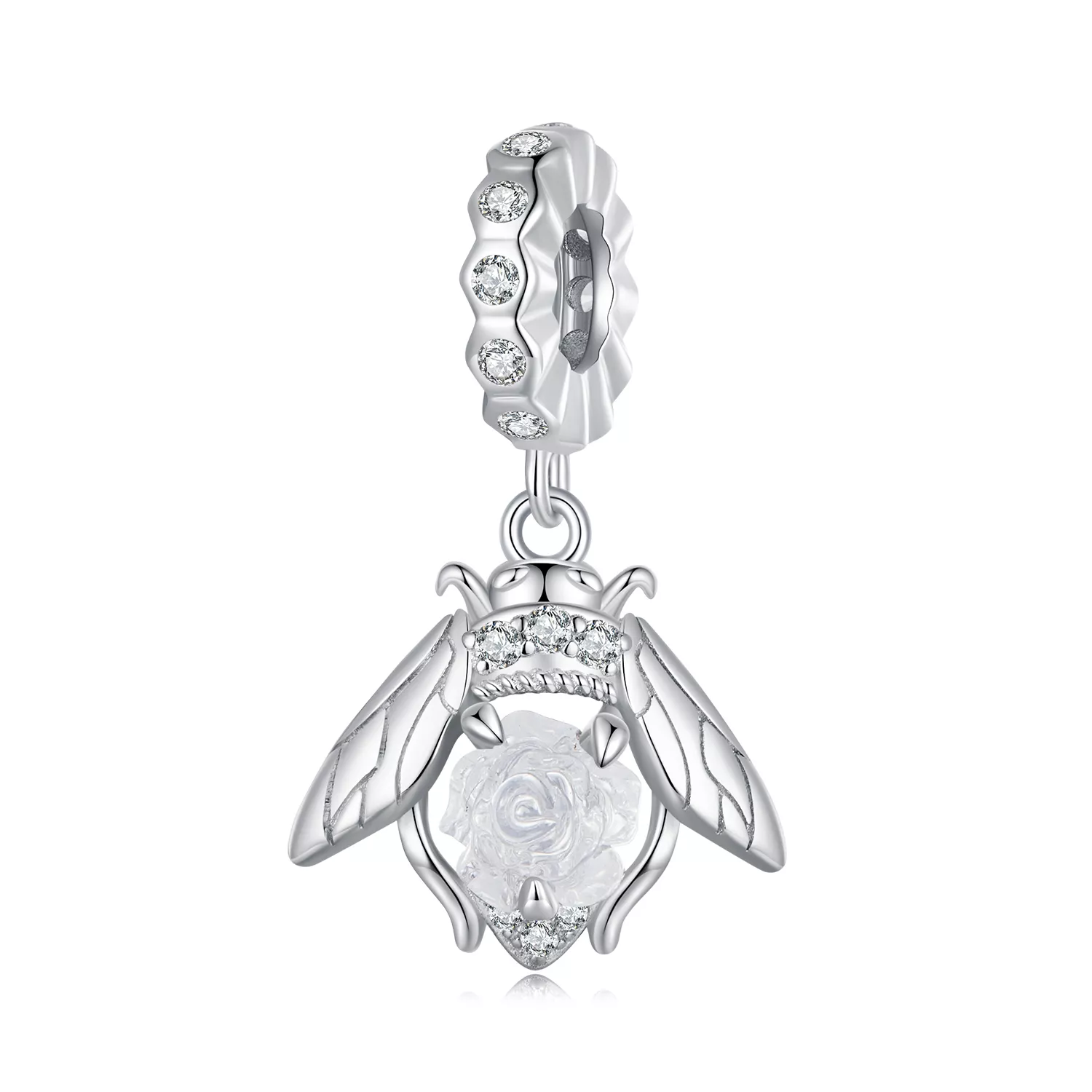 pandora stijl lichtgevoelige bij roos hanger scc2598