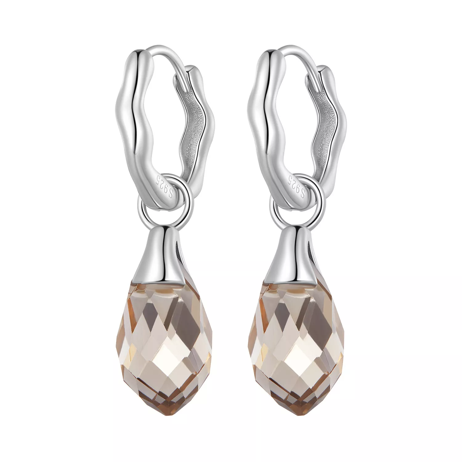 pandora stijl luxe waterdruppel hoepeloorbellen bse814