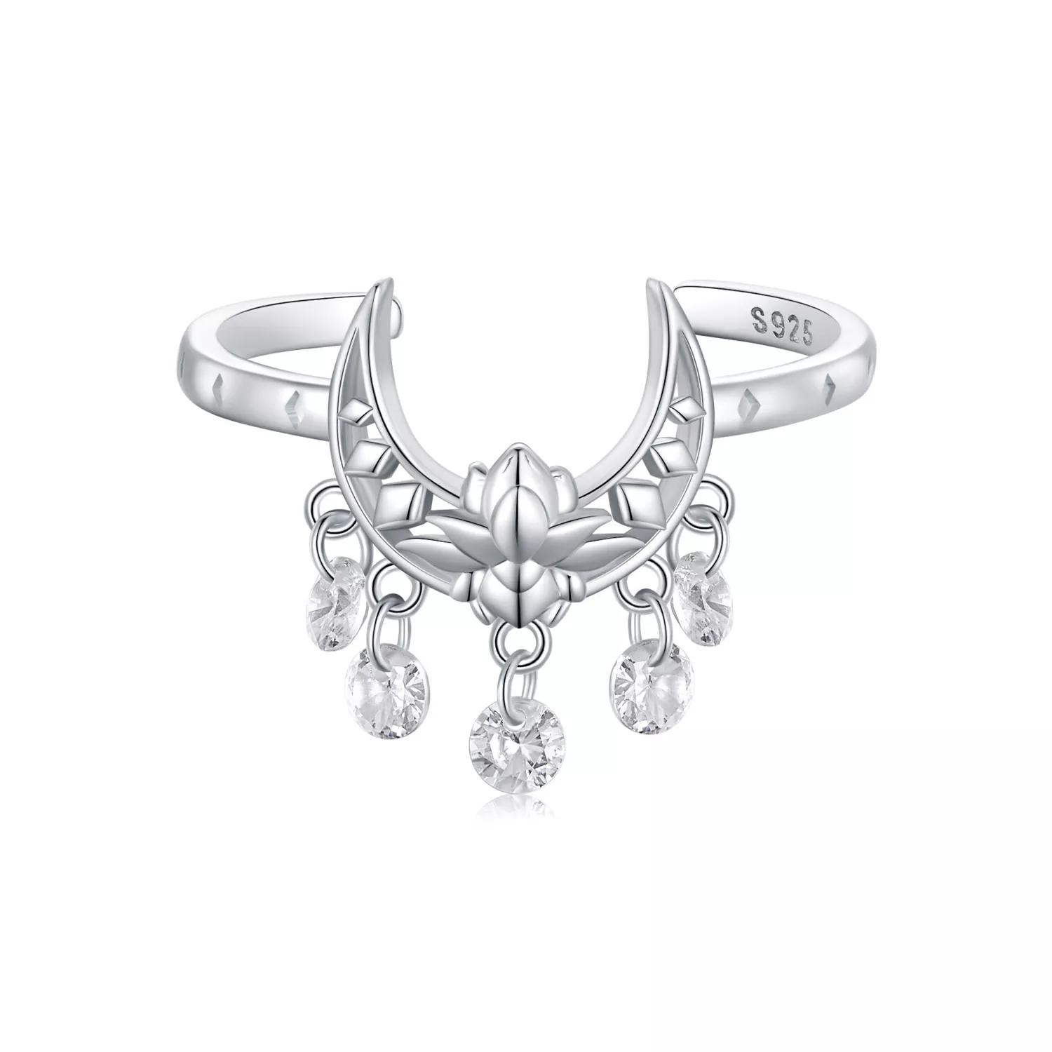 pandora stijl maan lotus ring scr955