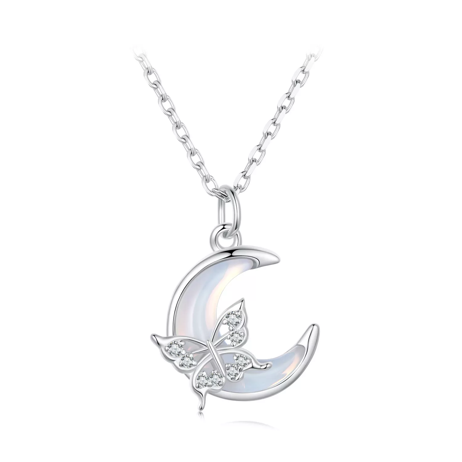 pandora stijl maan vlinder ketting bsn353