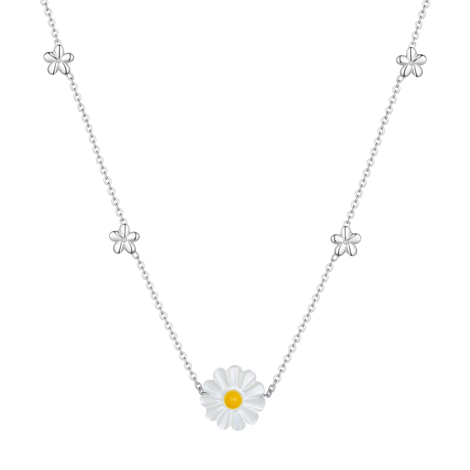 pandora stijl madeliefjes ketting scn494