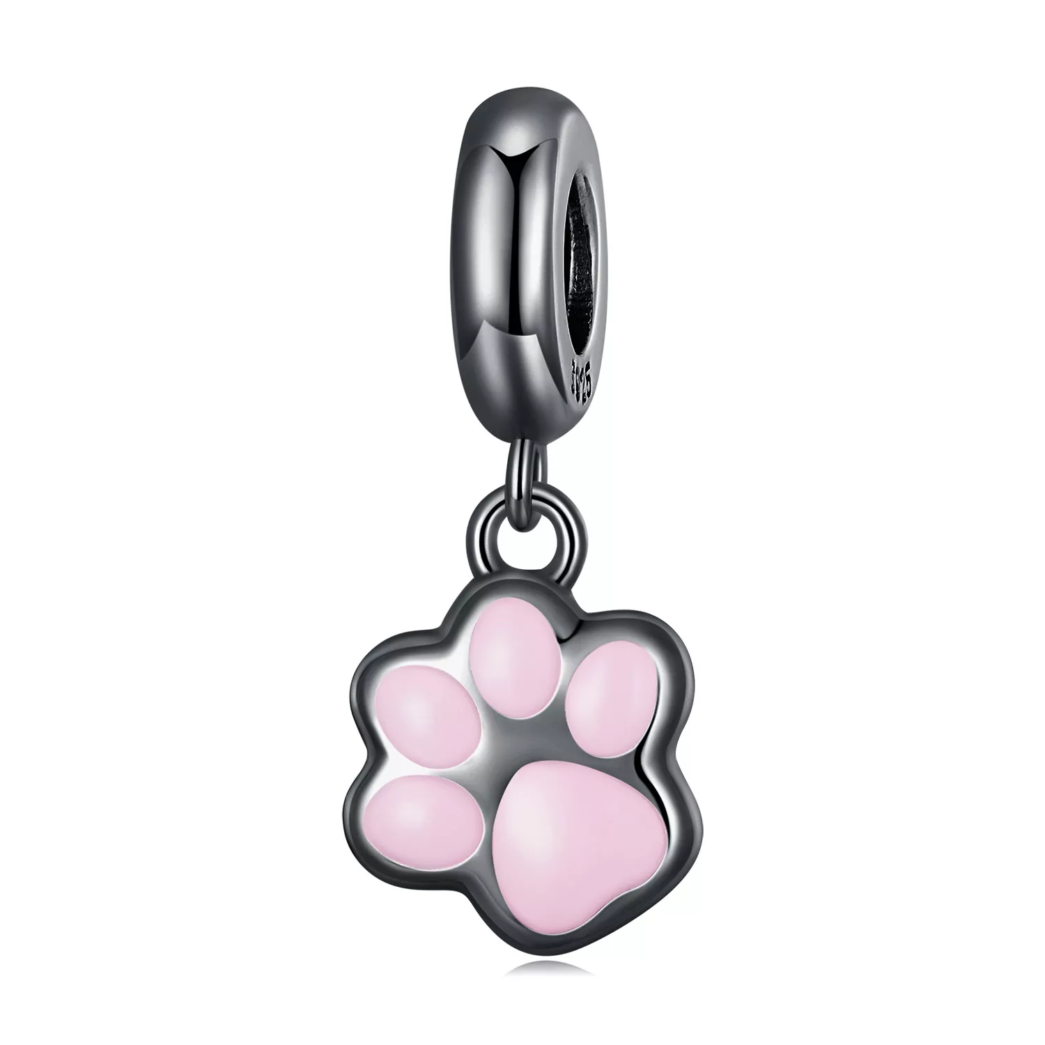 pandora stijl mini zwarte kattenklauw bedel scc2476 d