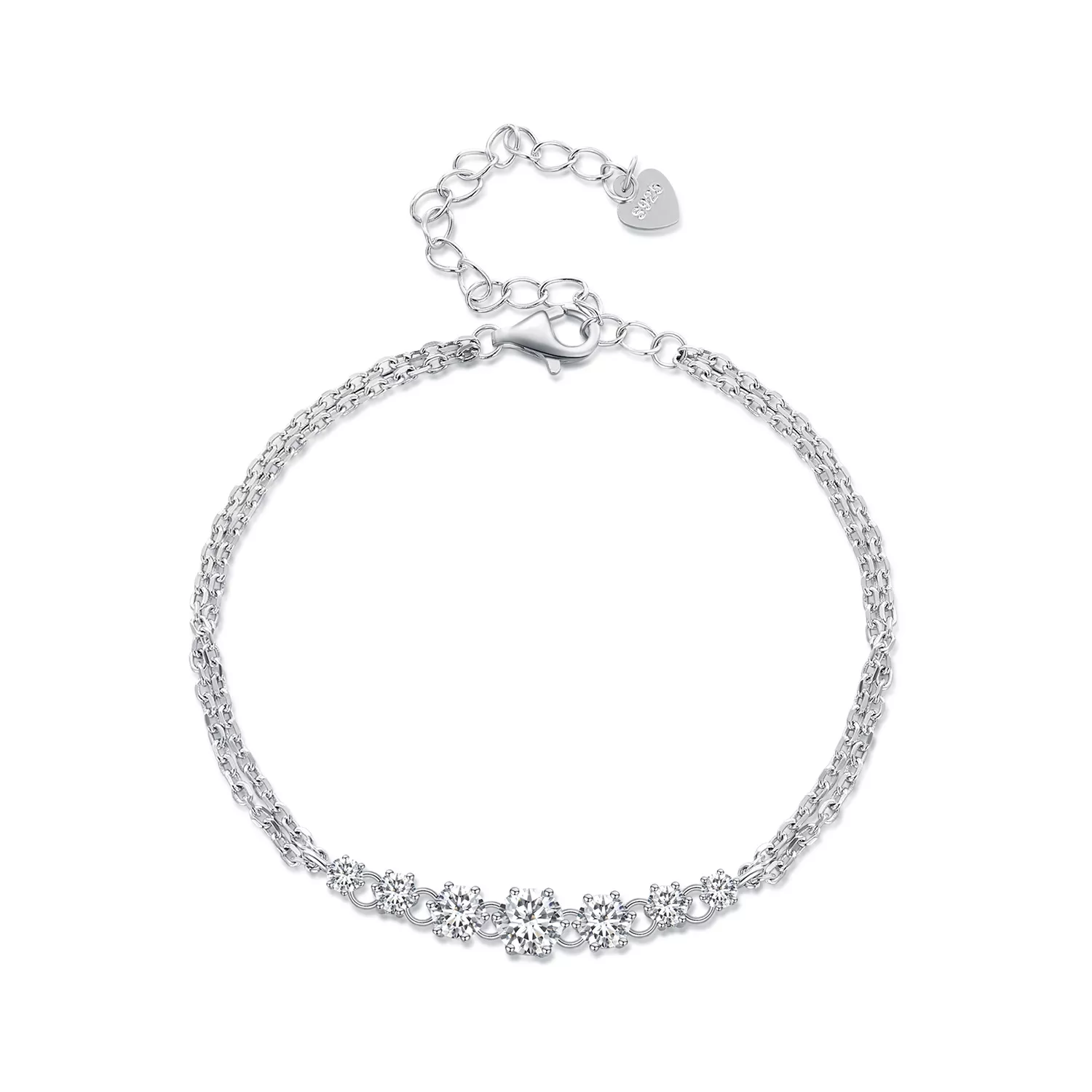 pandora stijl moissanite armband één certificaat msb008