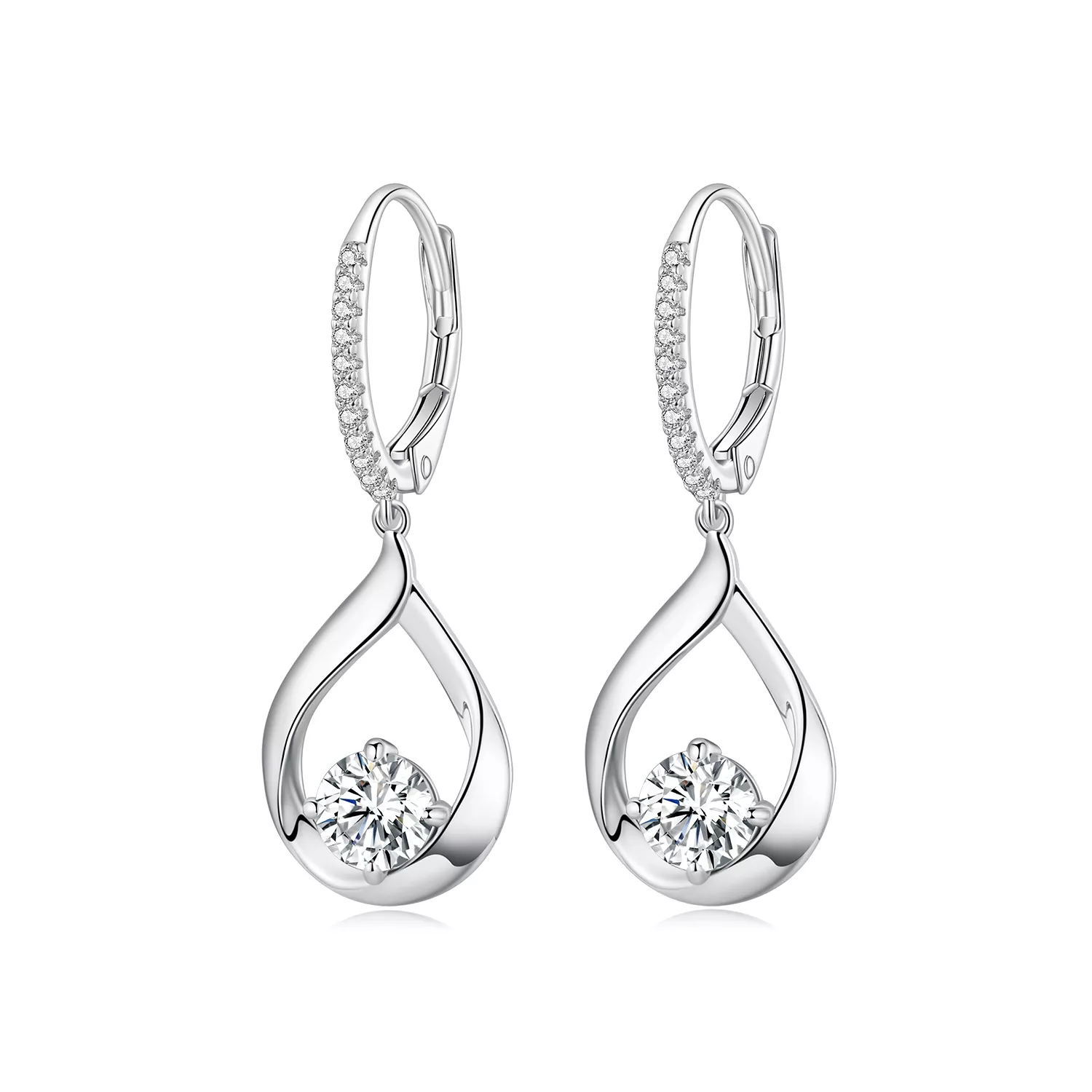 pandora stijl oorbellen met druppelvormige moissanite steen twee certificaten mse032