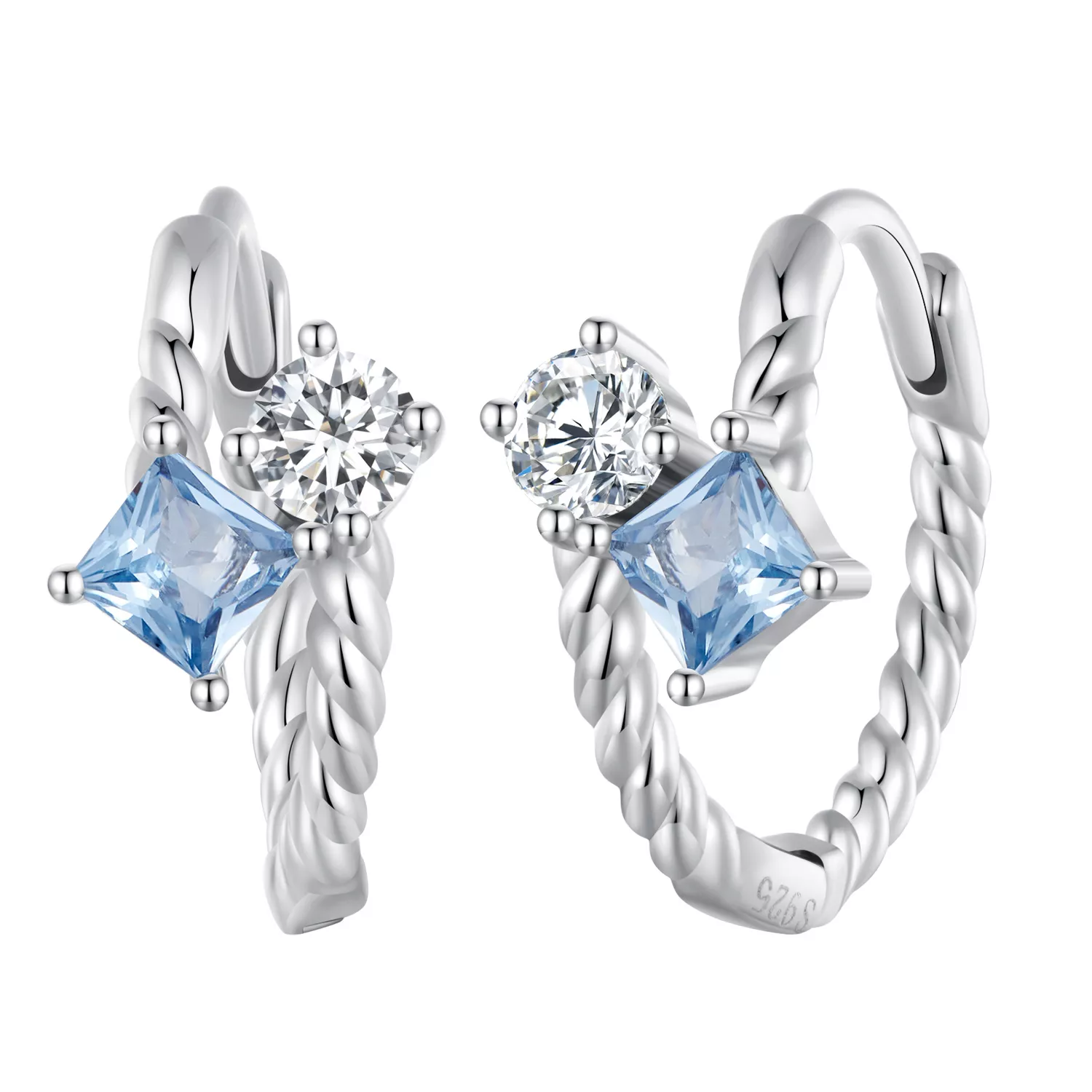 pandora stijl prachtige steenbezette hoepeloorbellen sce1587