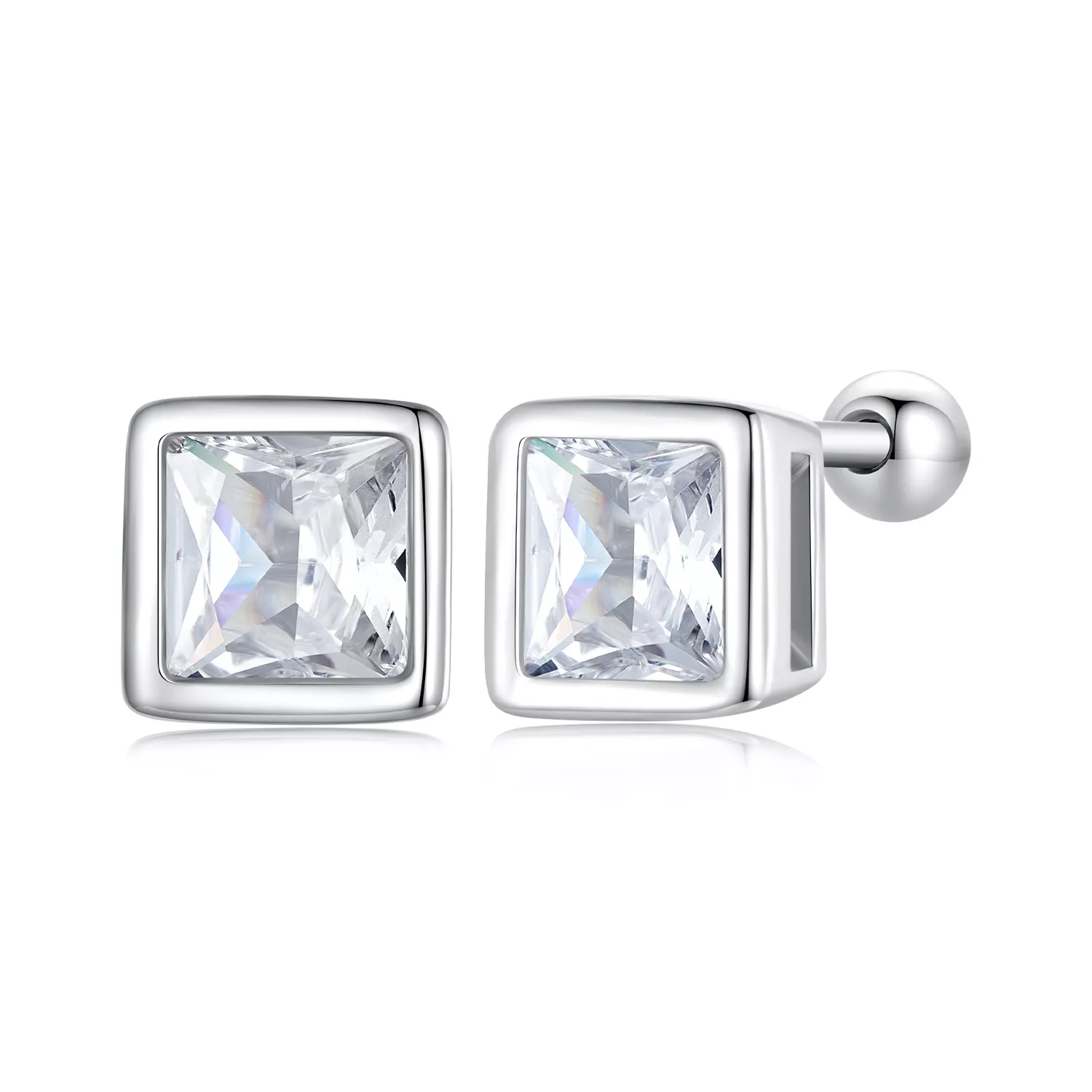 pandora stijl prinses zirkonia stud oorbellen bse885 l