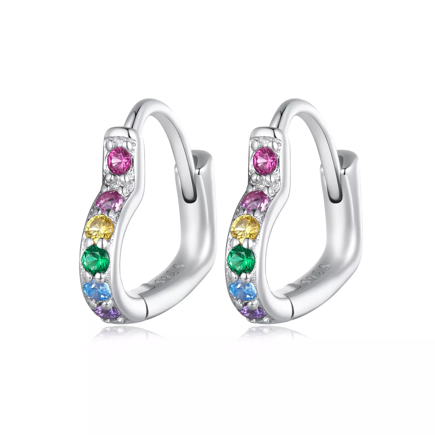 pandora stijl regenbooghart oorringen sce1626 cf