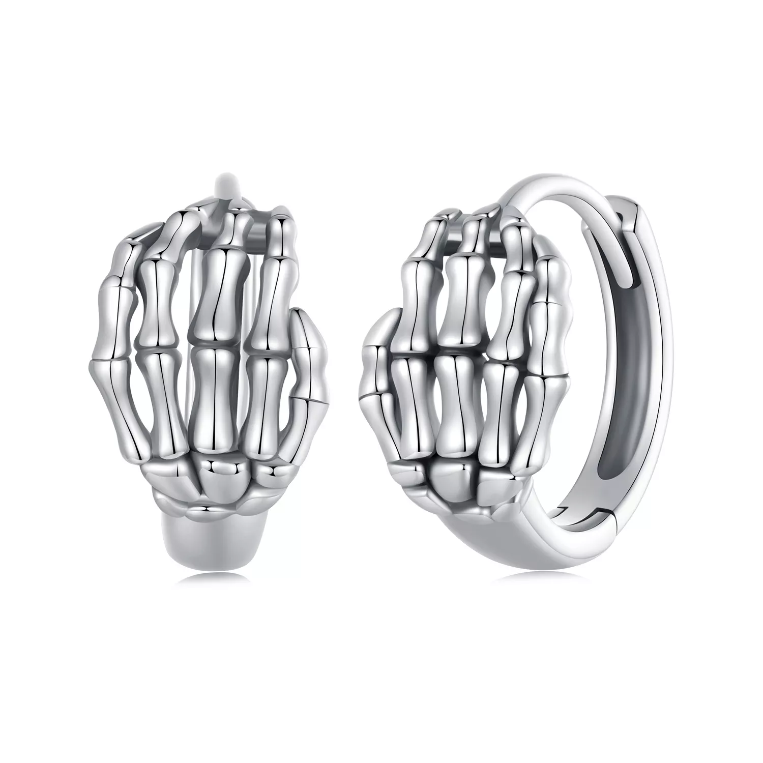 pandora stijl skelet hand hoepel oorbellen sce1641