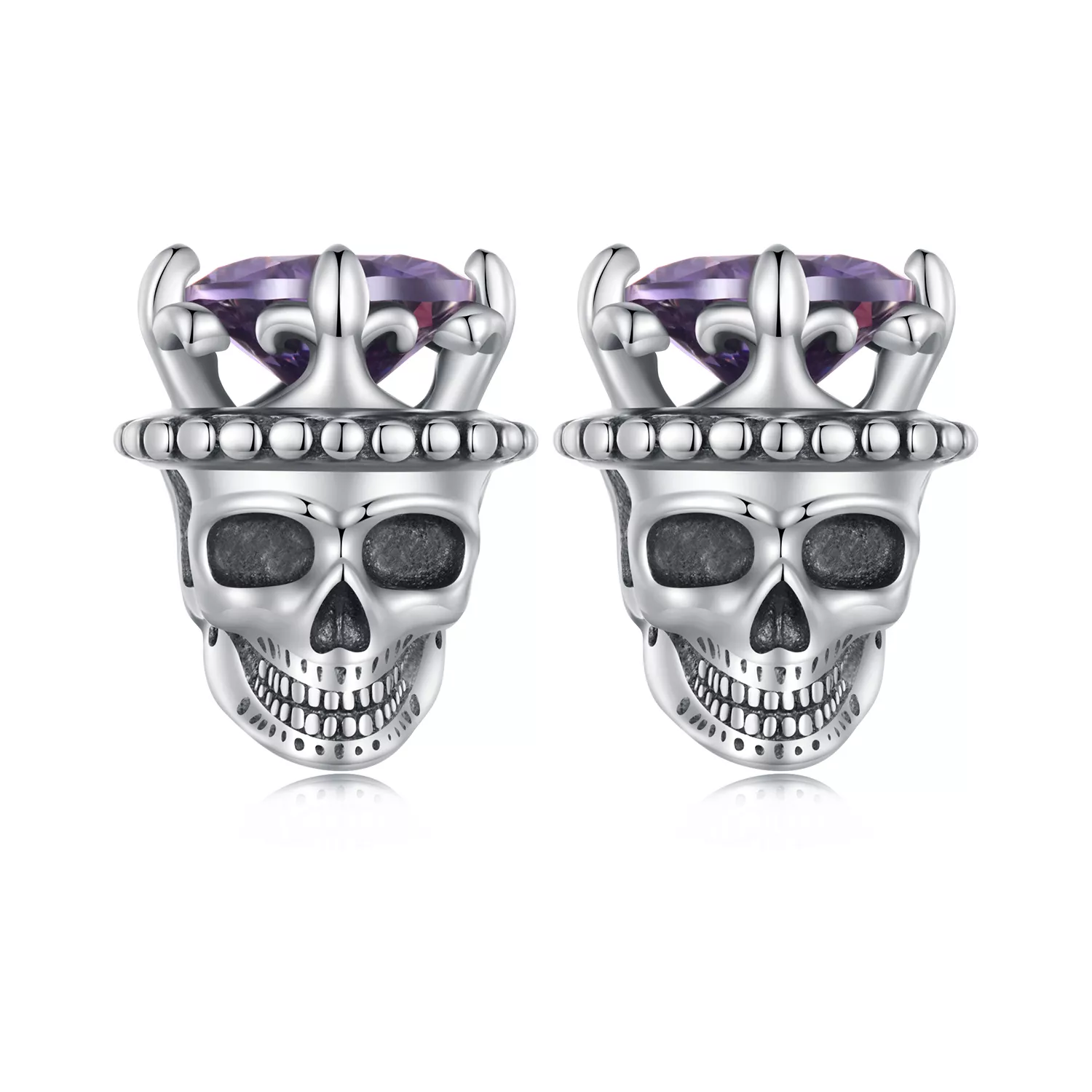 pandora stijl skelet koning studs oorbellen bse892