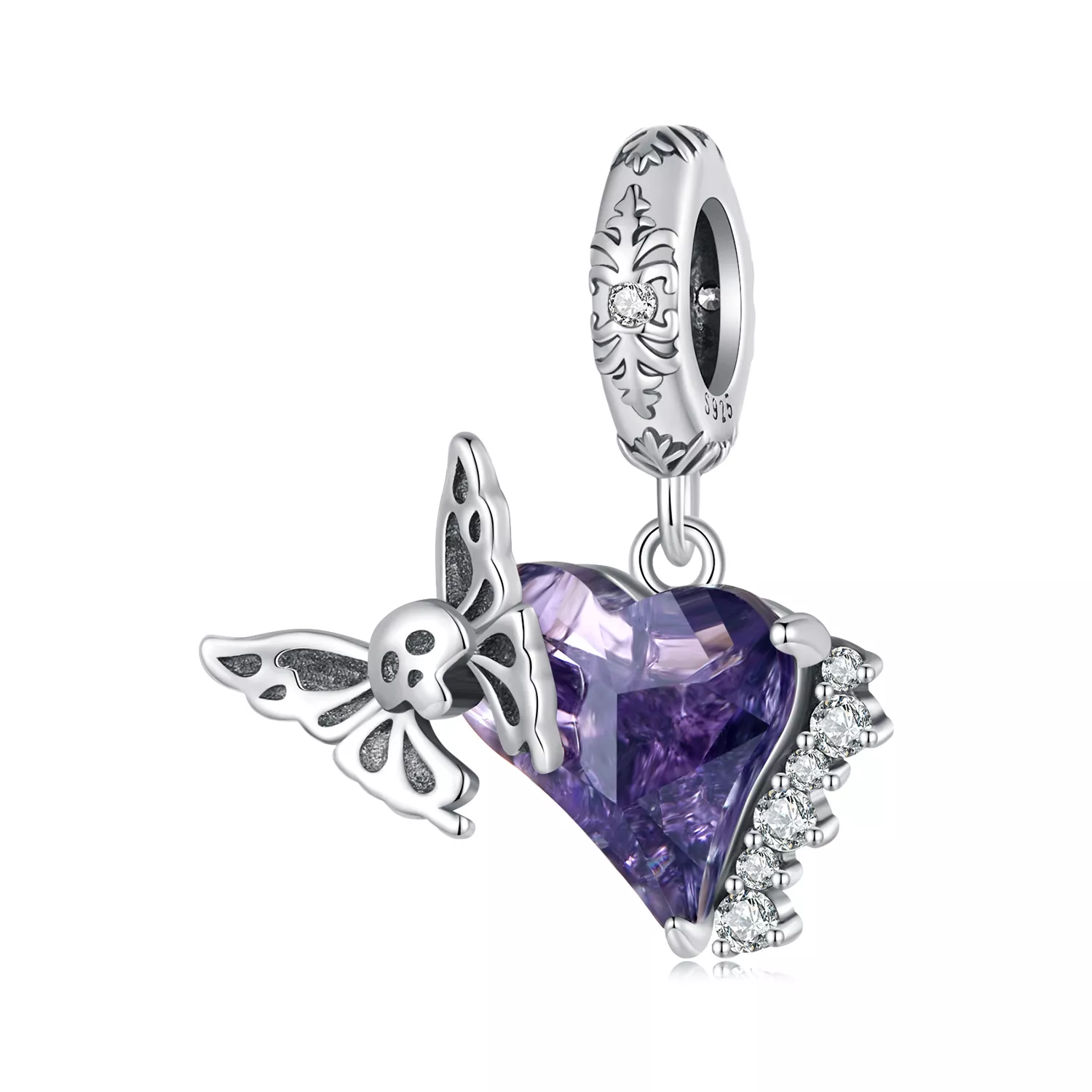 pandora stijl skull vlinder siliconen hanger bsc912