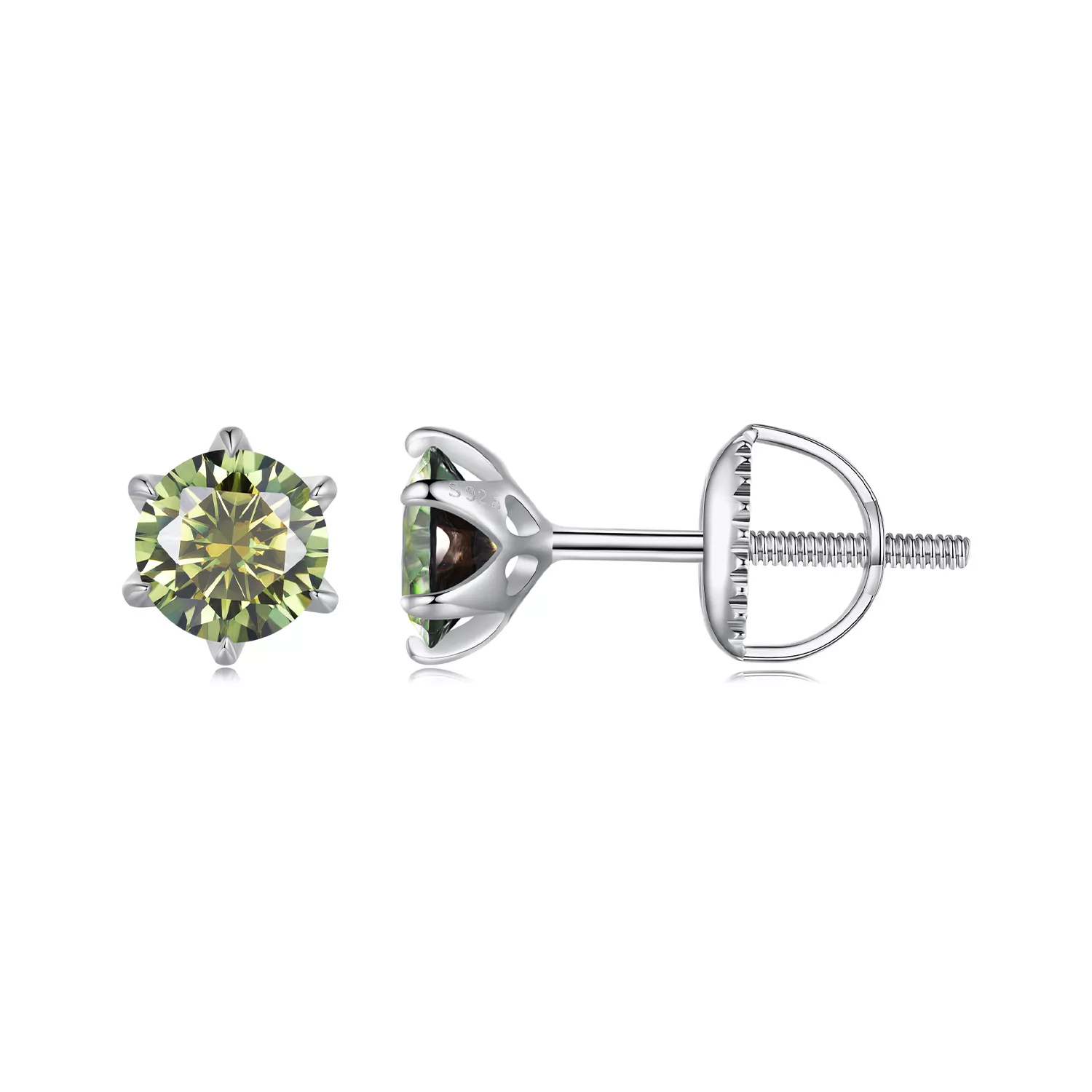 pandora stijl smaragdmoissanite oorknopjes mse025 sgn
